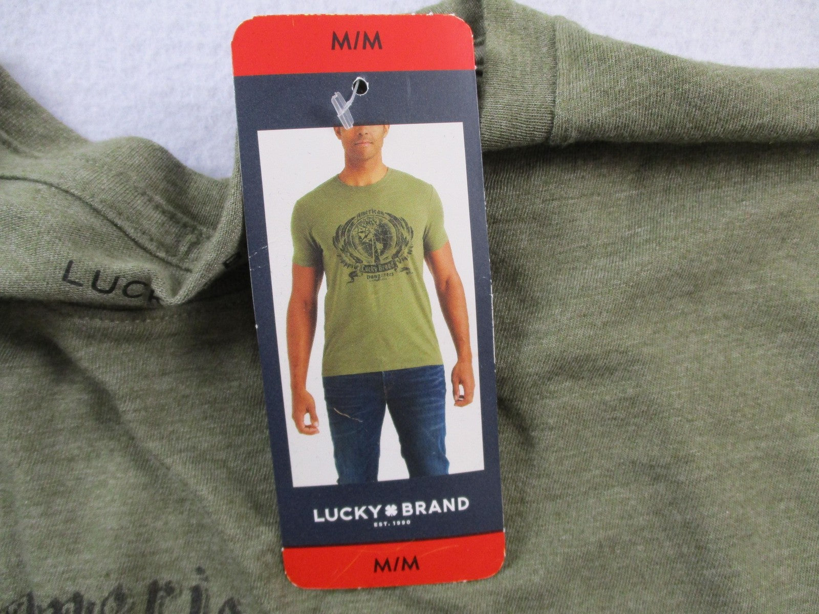 Lucky Brand Shirt Mens Medium Green American To The Core Dungarees Graphic Tee8
