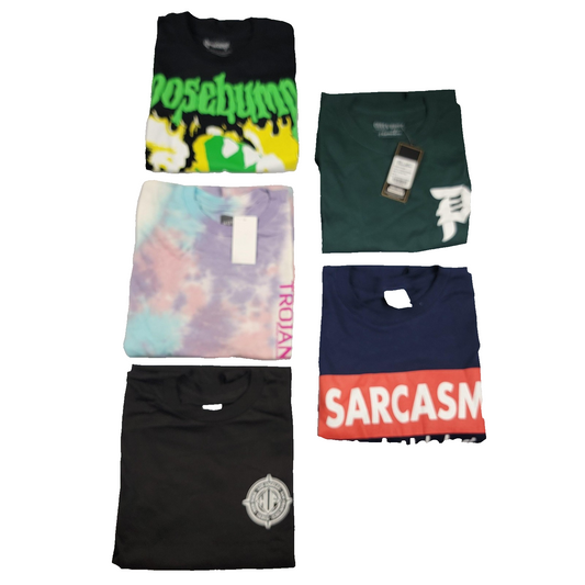 5 Pk Tee Bundle Sz S Goosebumps, TrojanXHuf, Huf Primitive G'n'R, Sarcasm