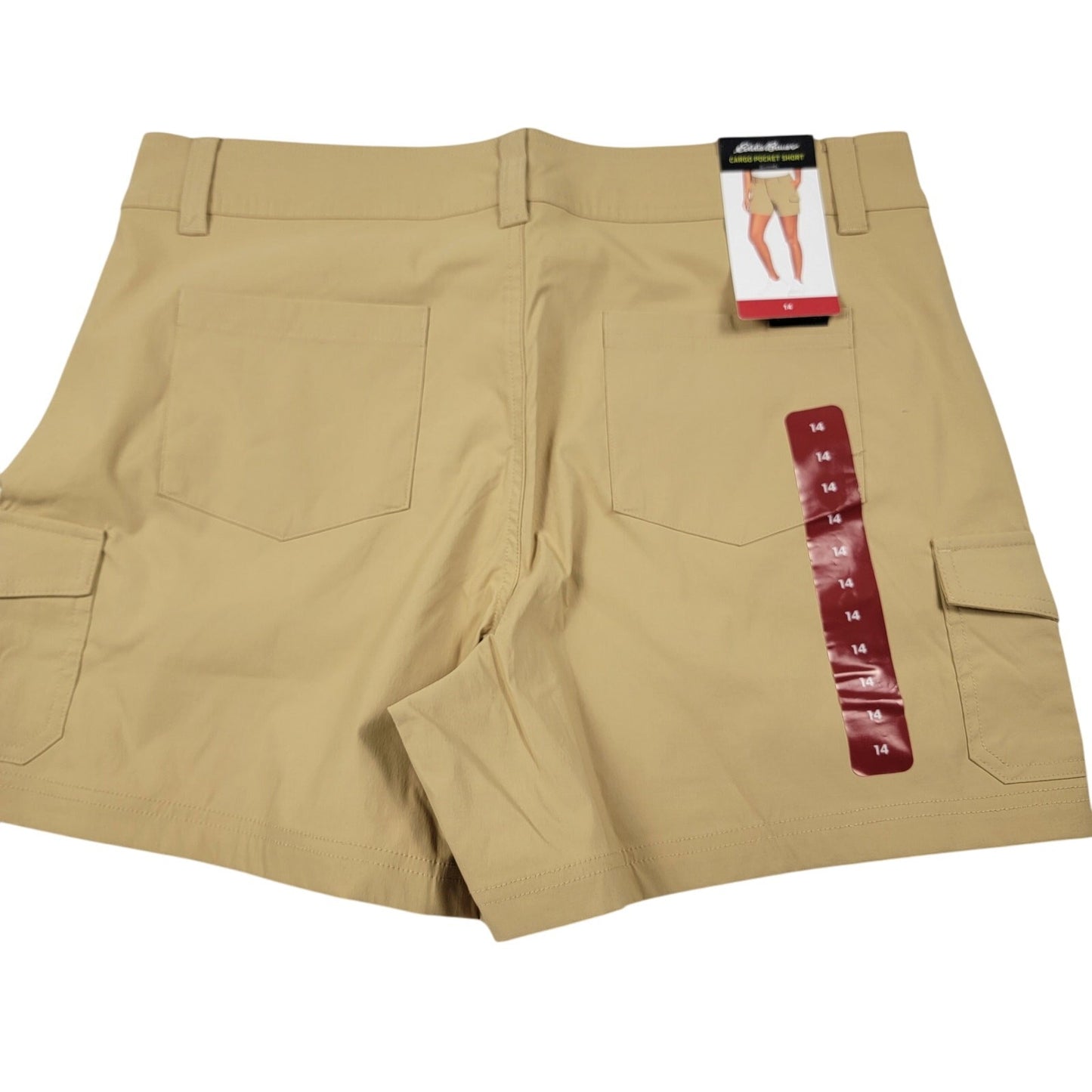 Eddie Bauer Women's Cargo Pocket Shorts Khaki Stretch Hiking