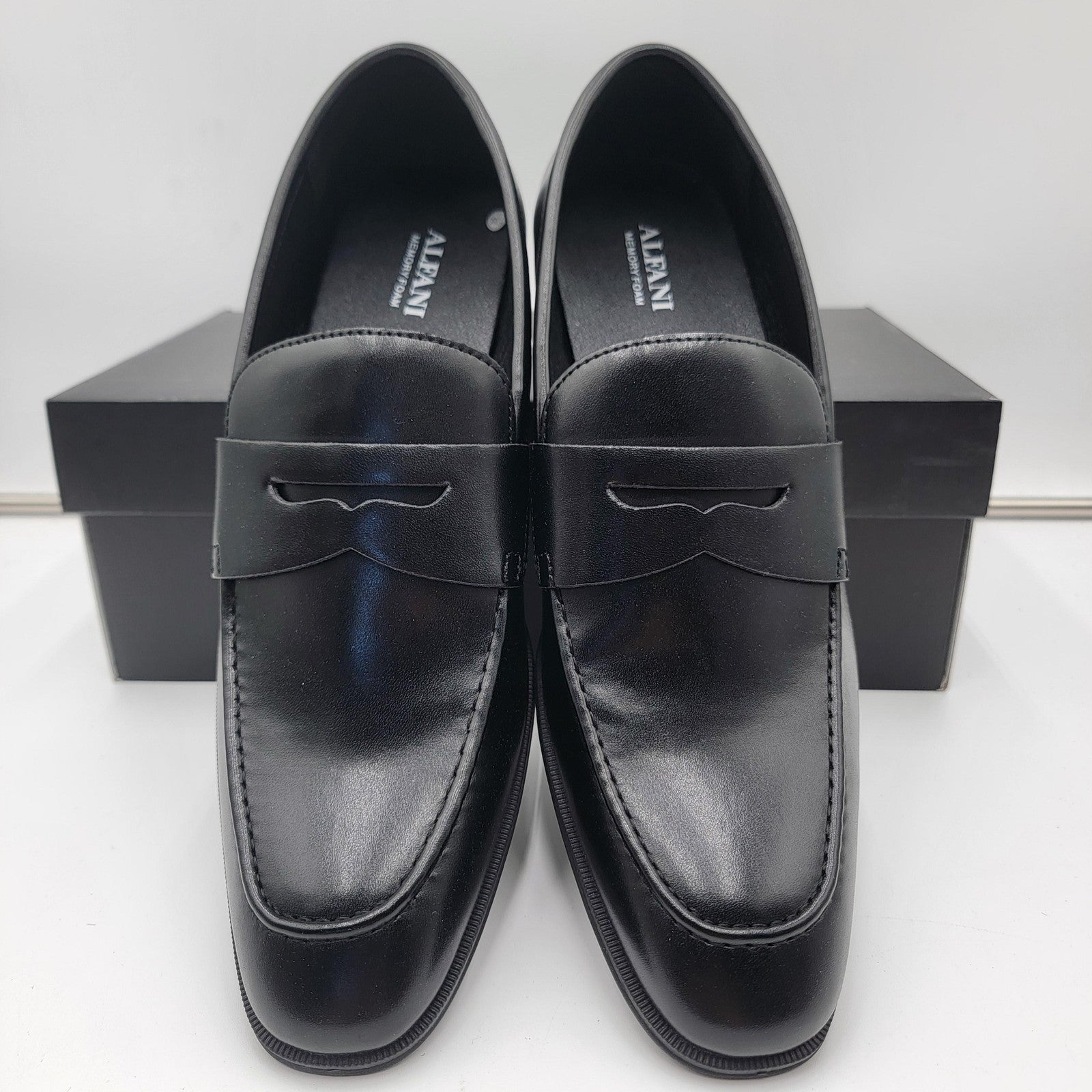Alfani Penny Loafer Shoes Mens Size 10.5 Black Memory Foam Dress Slip On New2