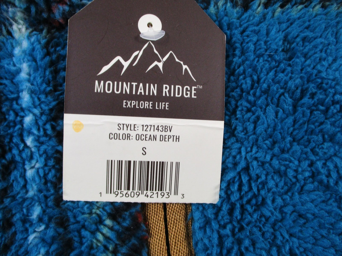 Mountain Ridge Fleece Vest Womens Small Blue Plaid Sherpa Ocean Depth 13406