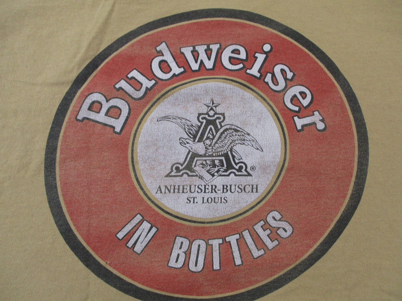 Budweiser In Bottles Shirt Mens Medium Beige PacSun Back Graphic Beer Tee9