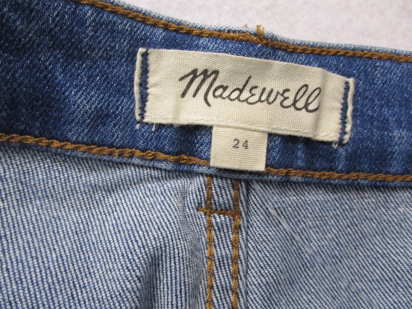 Madewell Jeans Womens 24 Blue High Rise Straight Button Fly Stretch Denim 14576