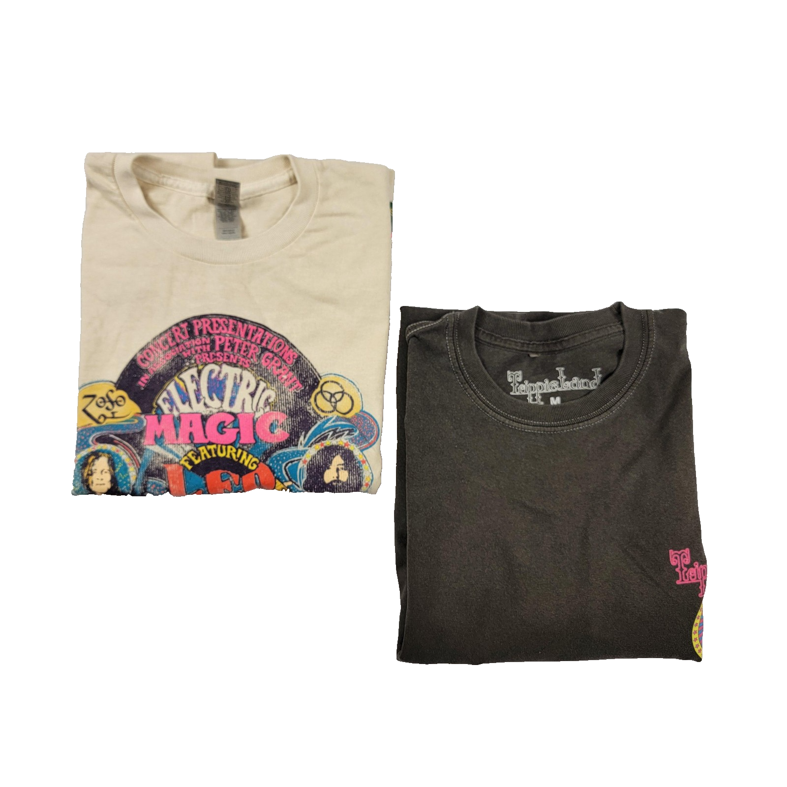 2 Pack Bundle Trippy Mens Medium Shirts Led Zeppelin & Trippie Redd