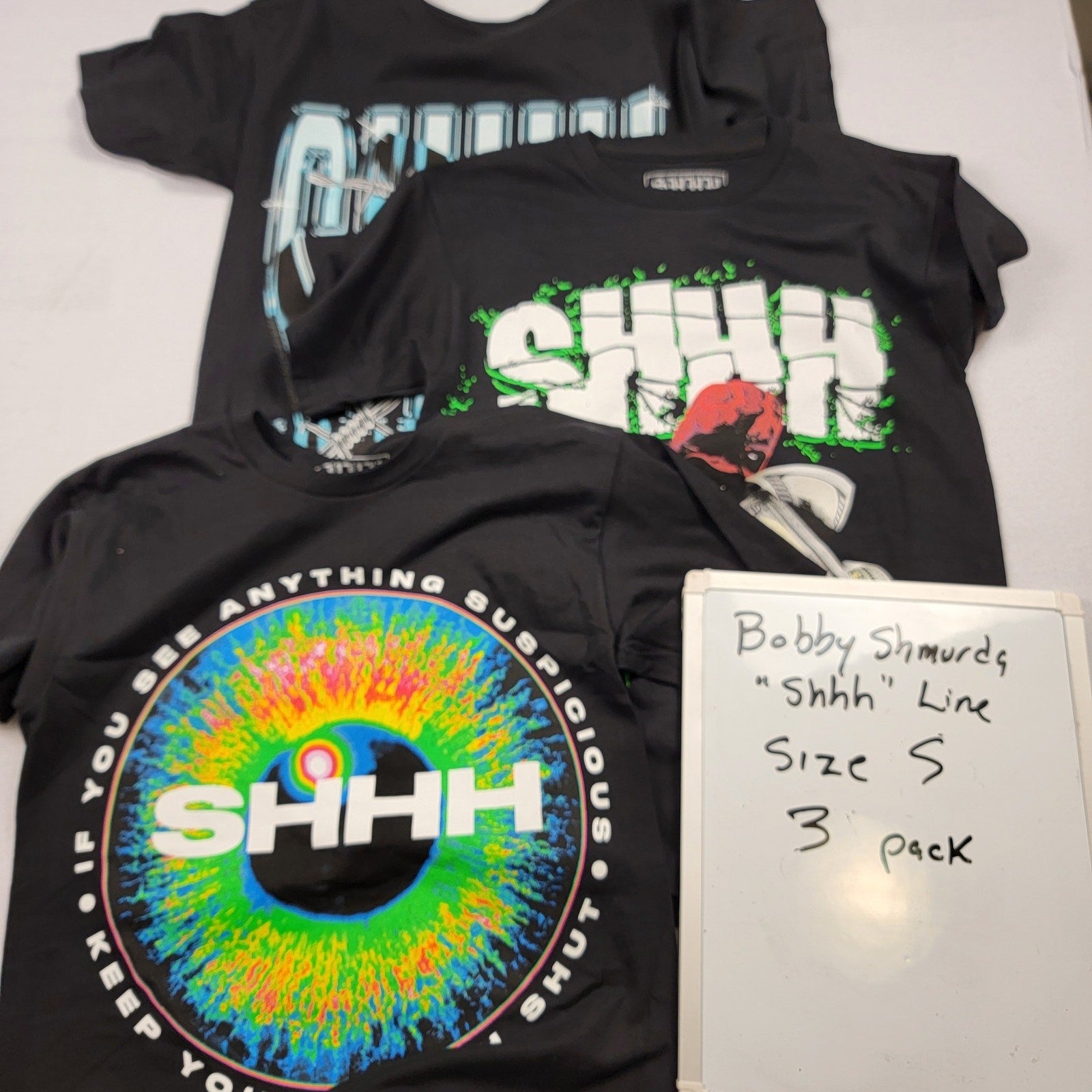 SHHH Bobby Shmurda 3Pack Graphic TShirts Size Small Black NWT 73410