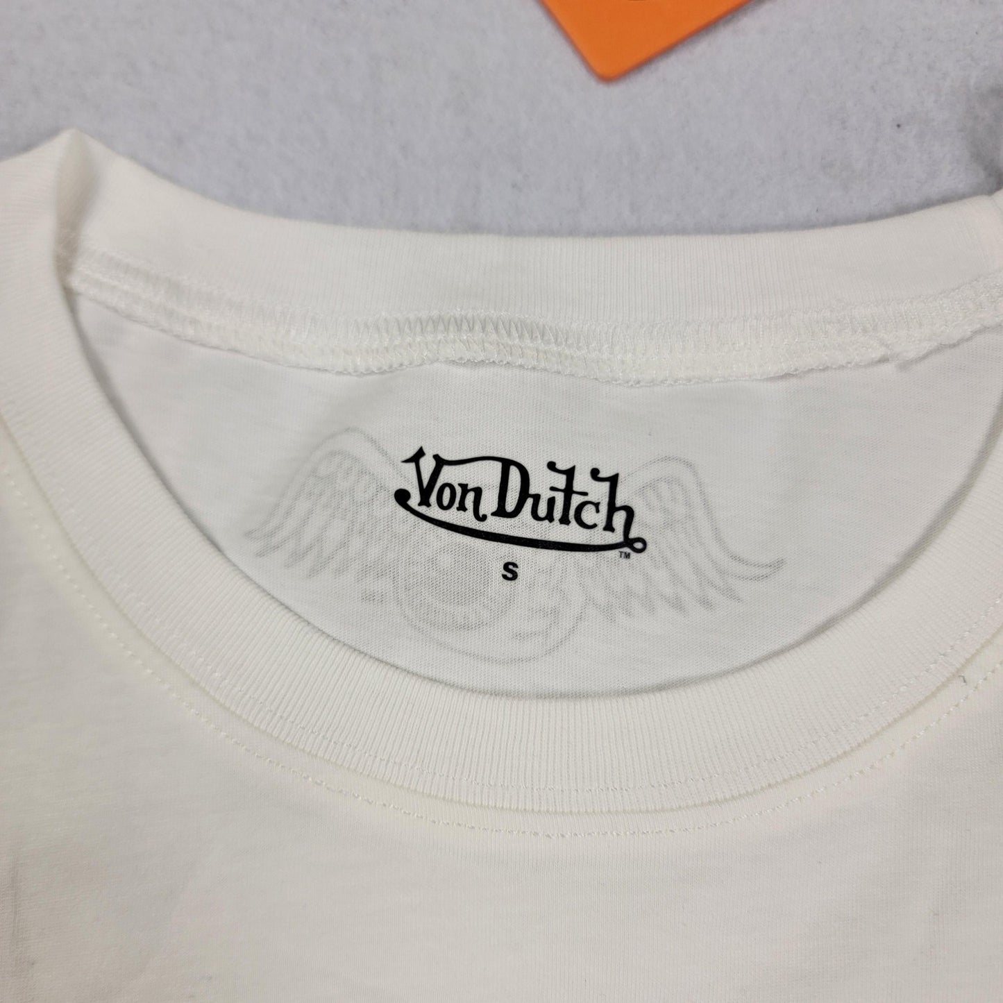 2 pack Von Dutch white Crop Tee+Honey Tie Dye Tee Shirt Womens Sz S 11266