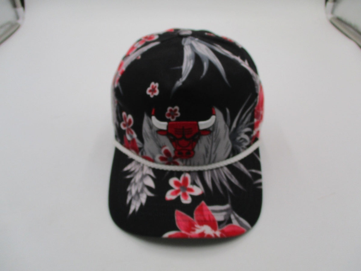 Chicago Bulls Hat Cap Snap Back One Size Floral Black NBA Basketball 47 Brand2