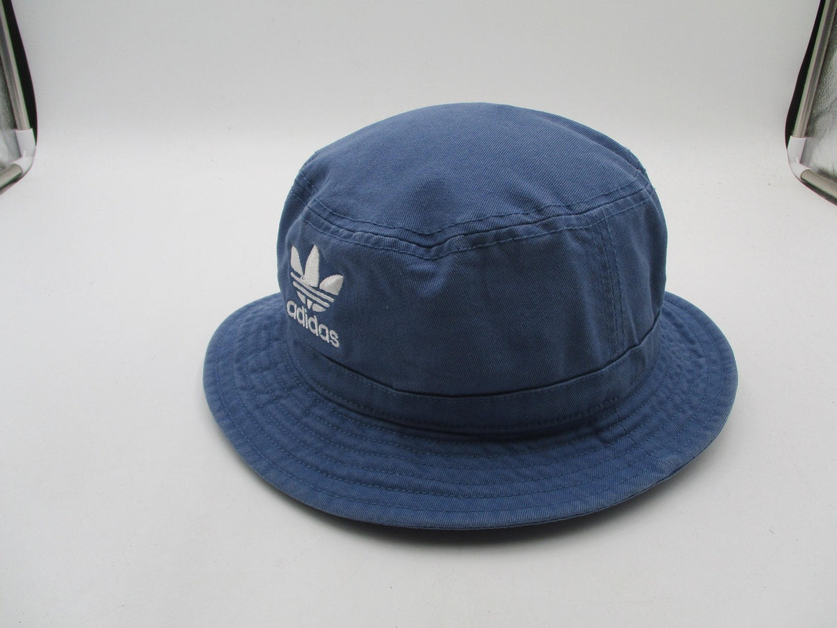 Adidas Hat Cap Bucket Mens One Size Blue Twill Trefoil Logo Casual Summer3