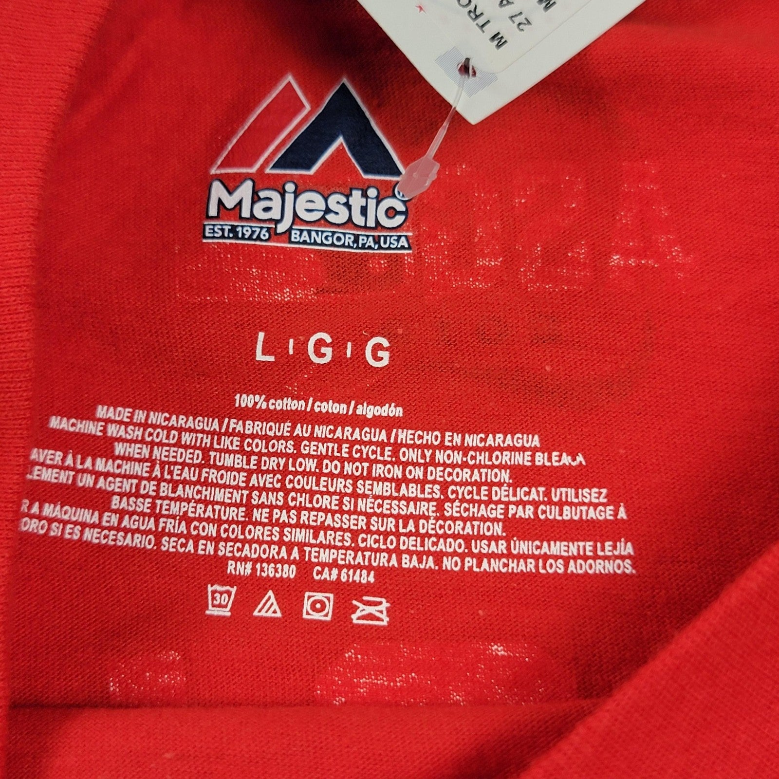 Los Angeles Angels Shirt Mens Large Red MLB Baseball Trout 2019 ASG Majestic 9952