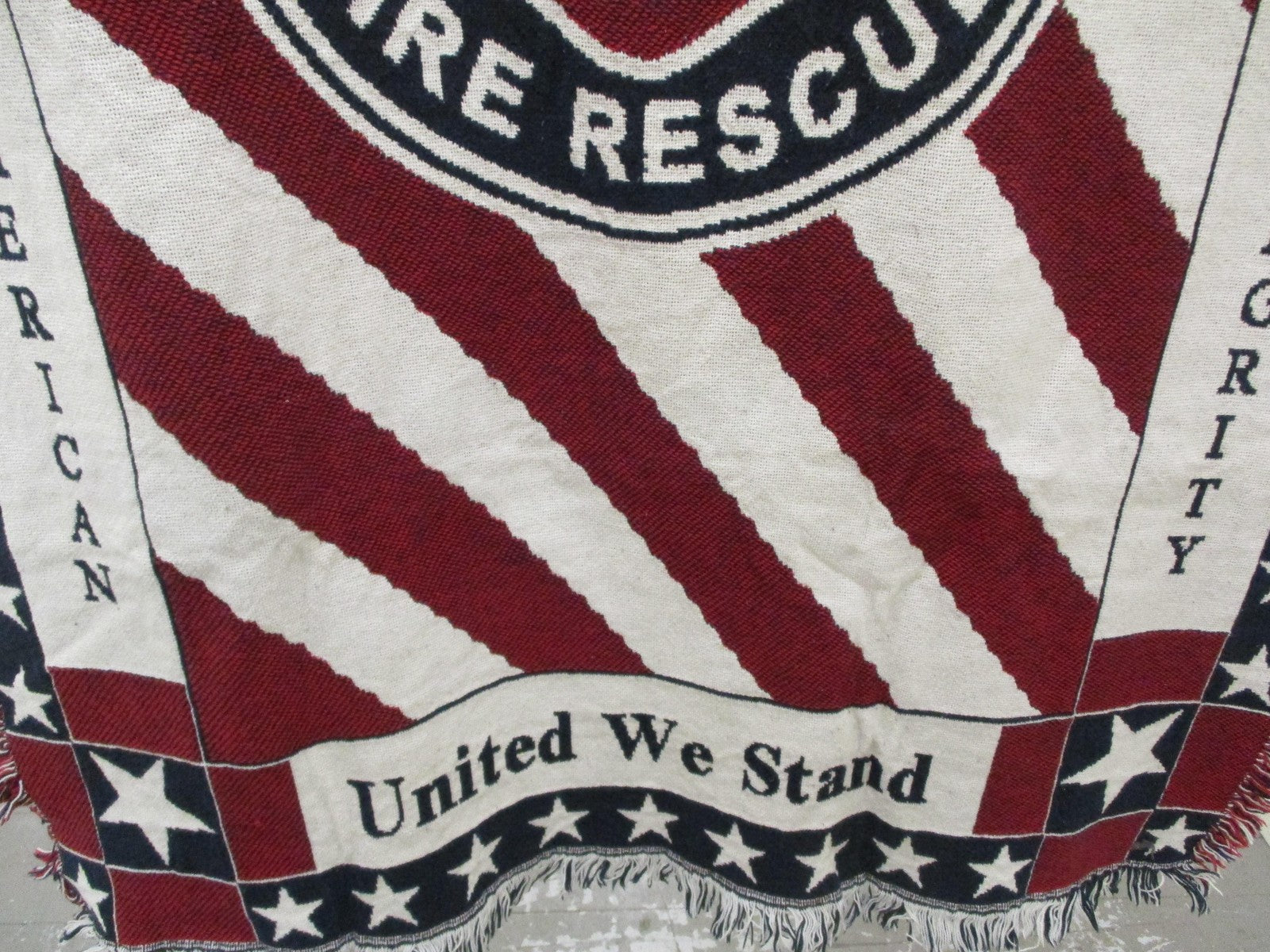 West Palm Beach Fire Rescue Red White Blue Patriotic Reversible Throw Blanket2