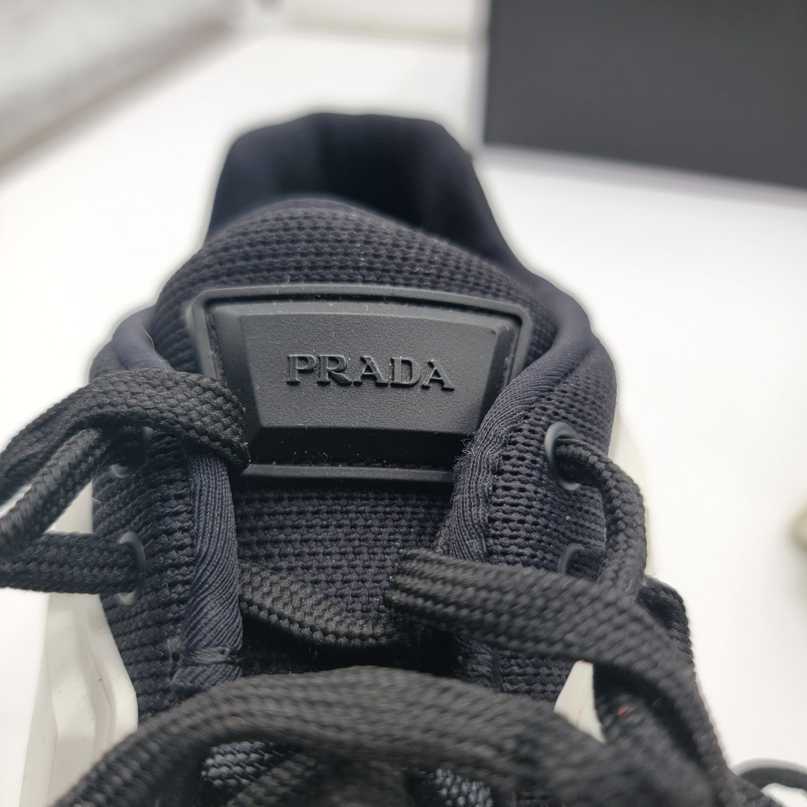 Prada Black White Cloudbust Thunder Logo Chunky Lugsole Sneaker IT 37