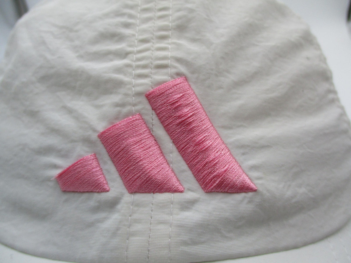 Adidas Hat Cap Strap Back Mens One Size White Pink AEROREADY Nylon Baseball1
