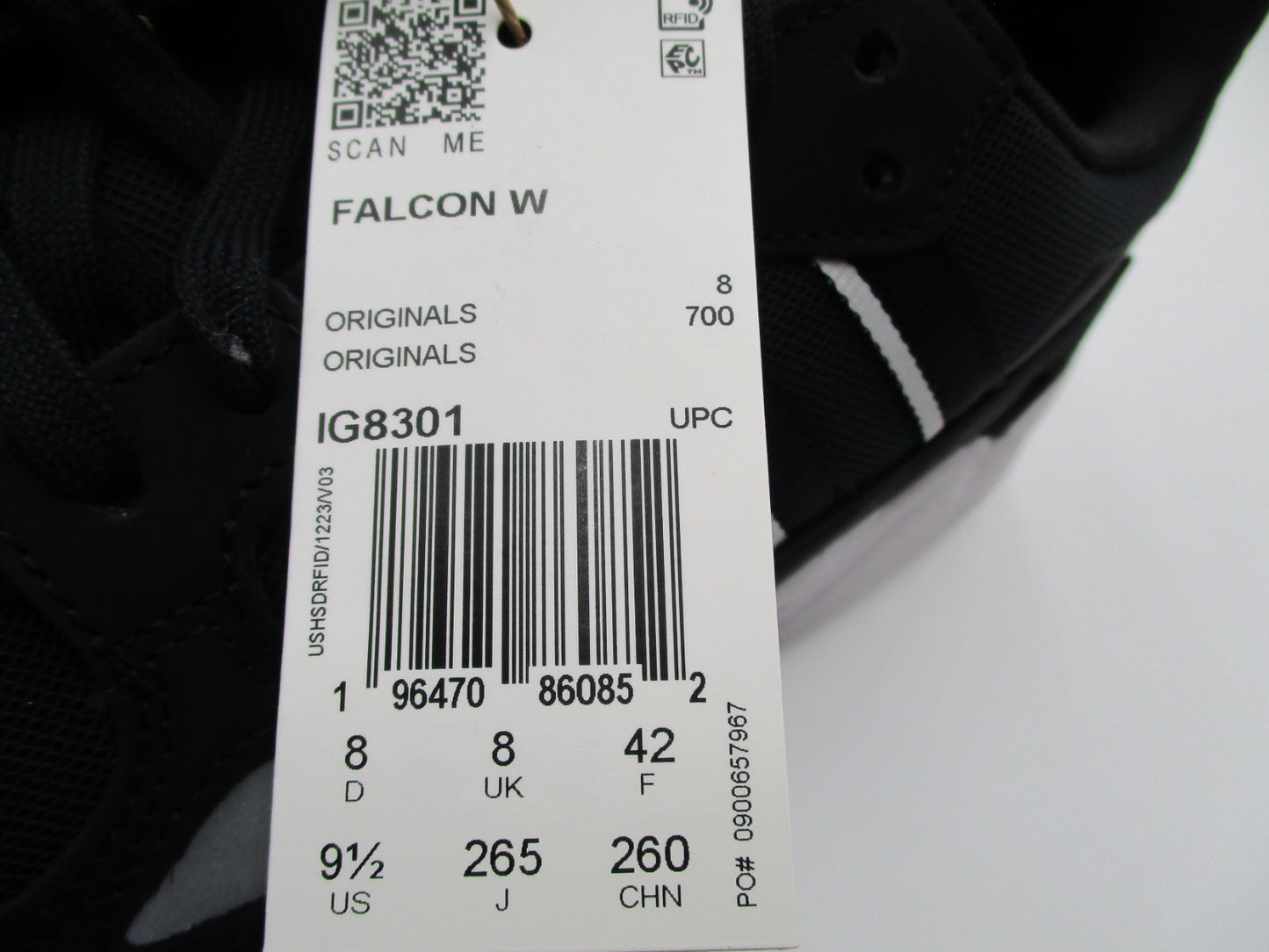 adidas Falcon W IG8301 Black White Women’s Size US 9½ New In Box9