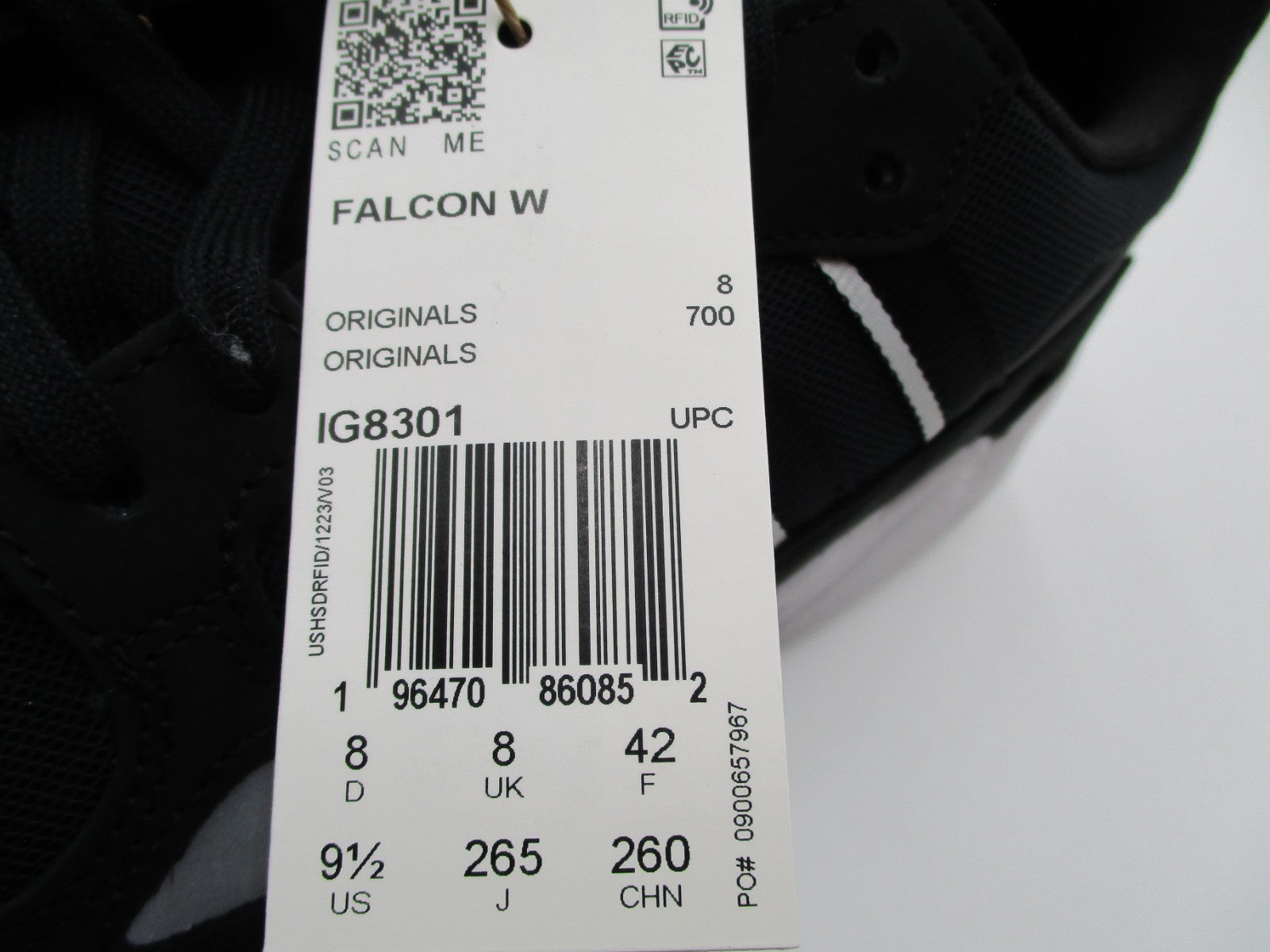 adidas Falcon W IG8301 Black White Women’s Size US 9½ New In Box9