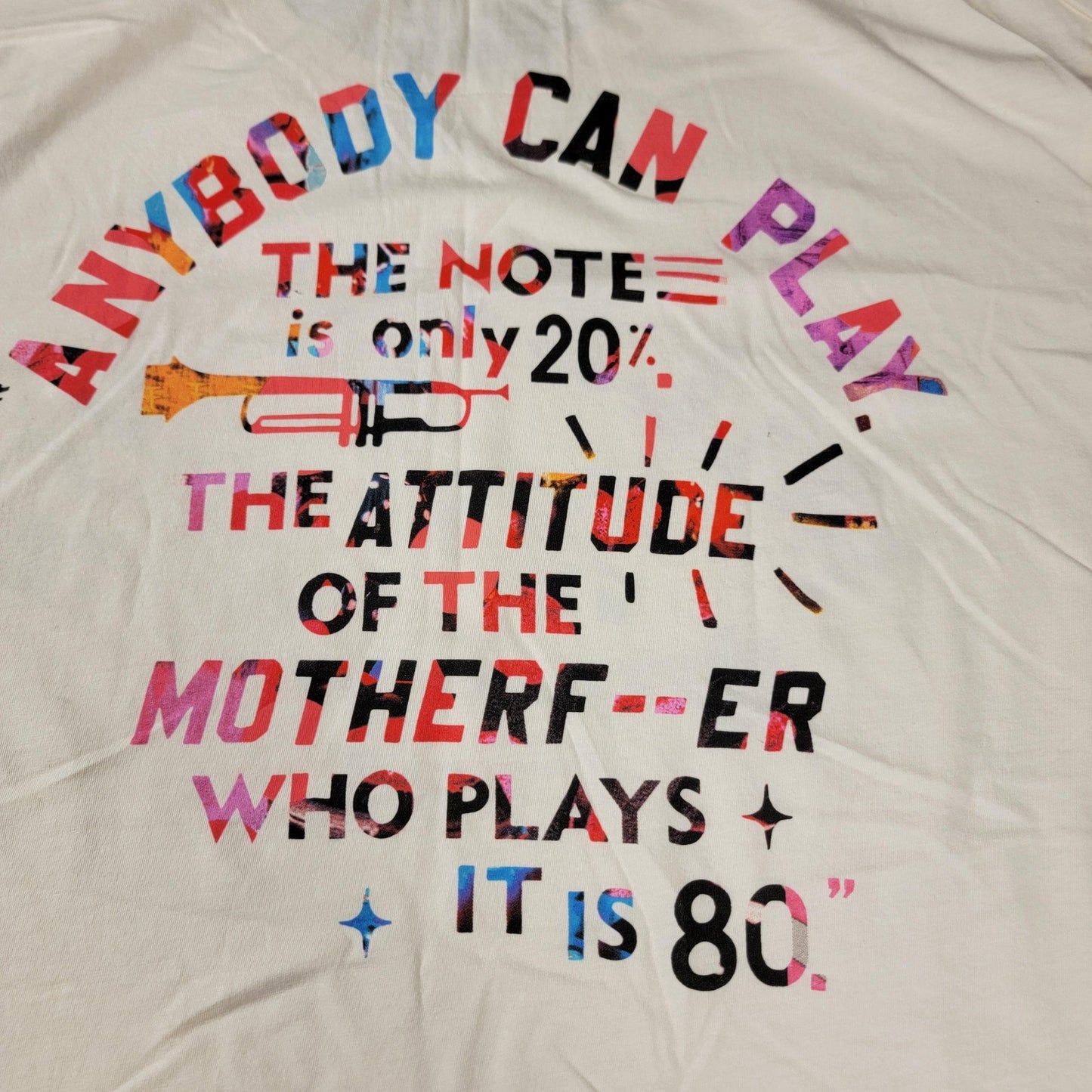 Roots of Fight Miles Davis Shirt Mens 3XL White NYC Jazz Graphic Tee Cotton 10756