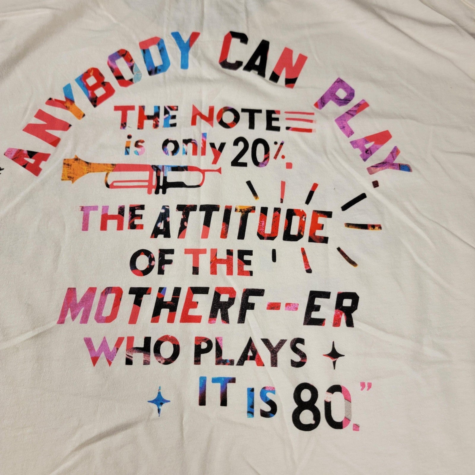 Roots of Fight Miles Davis Shirt Mens 3XL White NYC Jazz Graphic Tee Cotton 10756