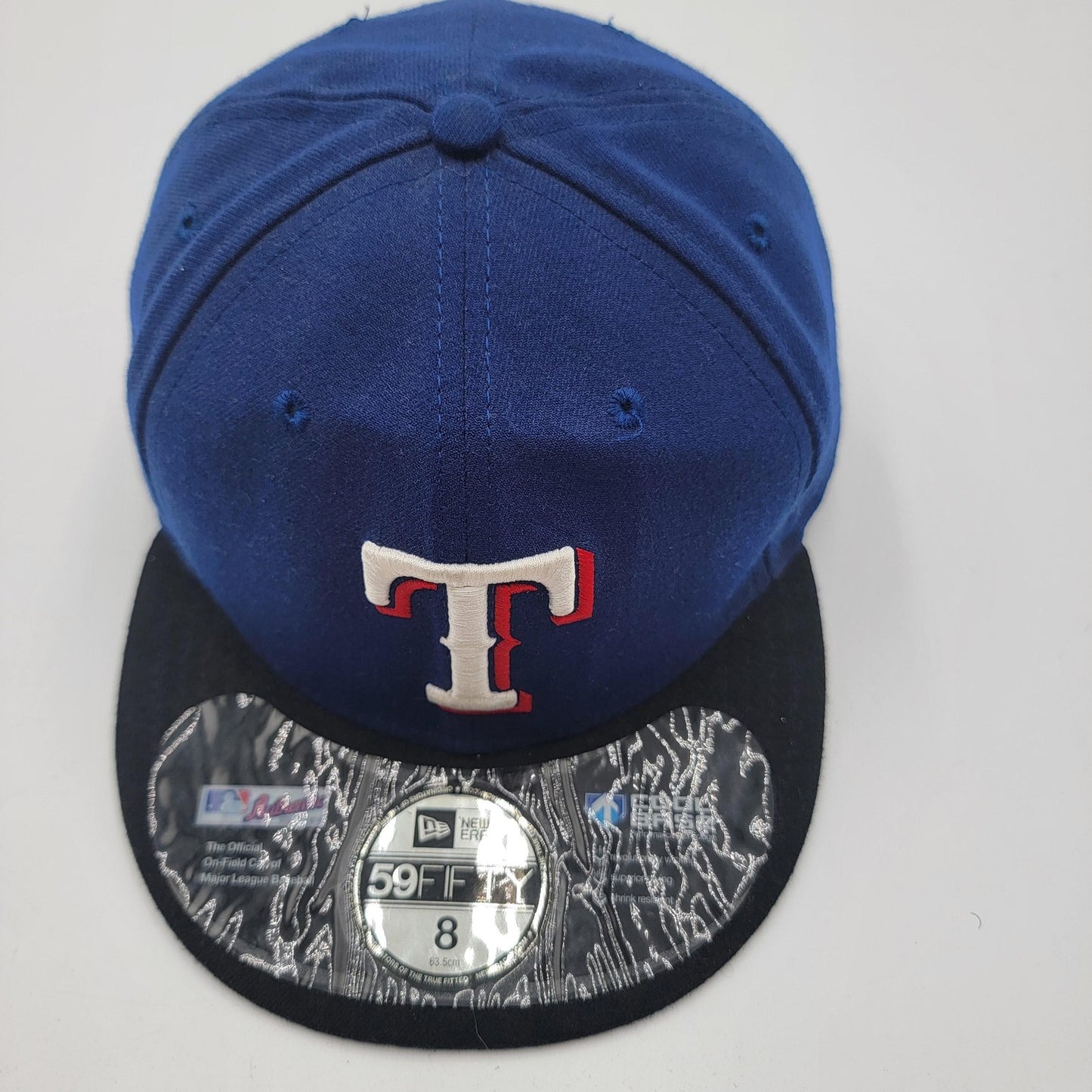 Texas Rangers Hat Cap Fitted Mens 8 Blue Black MLB Baseball Cool Base New Era4