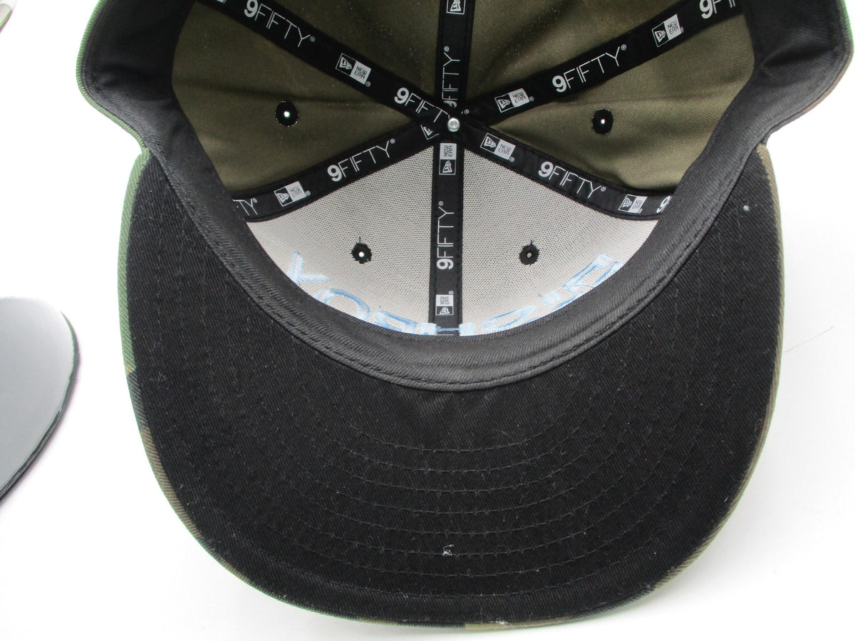 New Era Hat Cap Snap Back Mens One Size Green Camo Rich BrokeBoy Slogan9