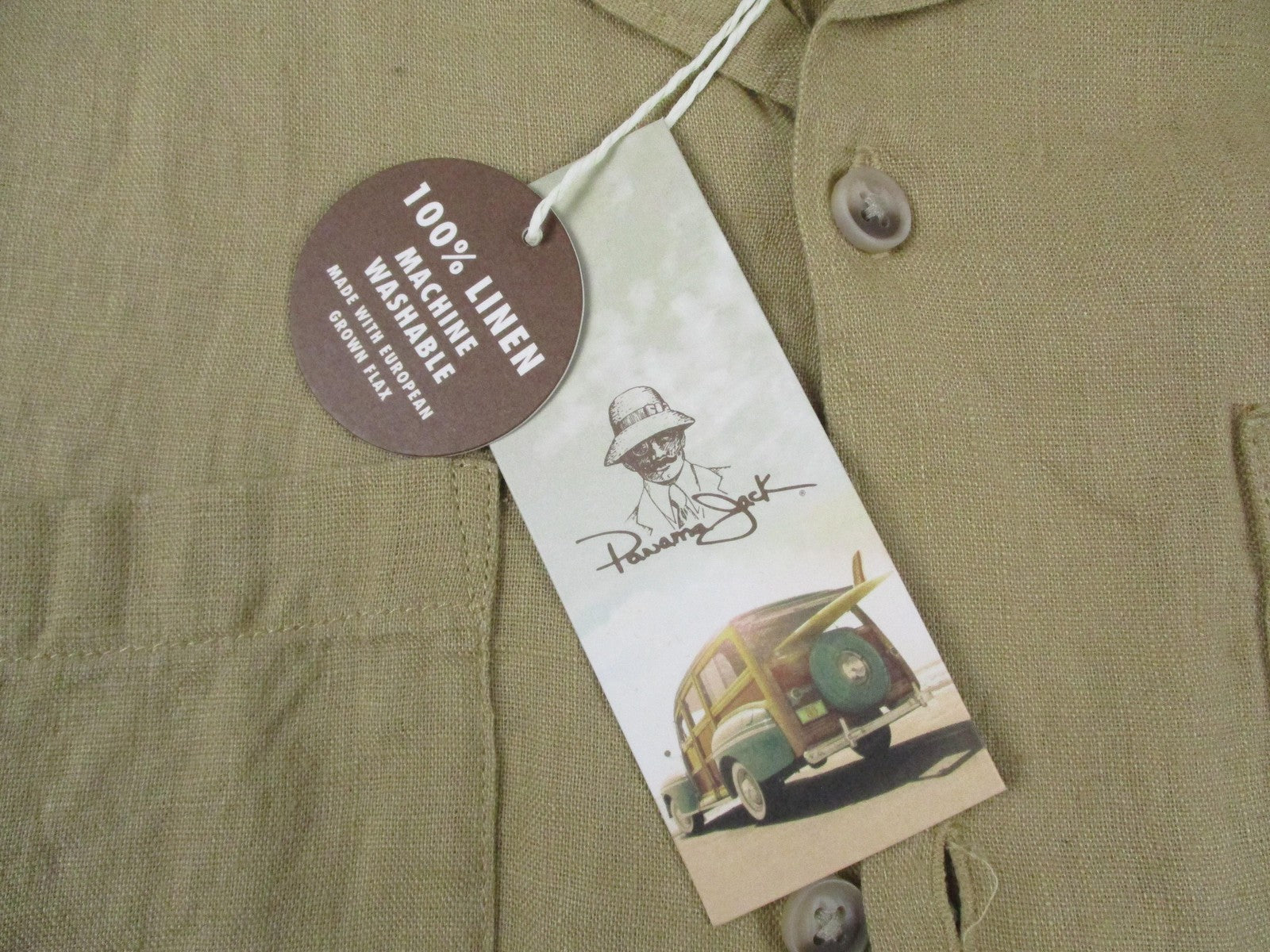 Panama Jack Shirt Mens Small Linen Short Sleeve Button Up Casual Summer 13233