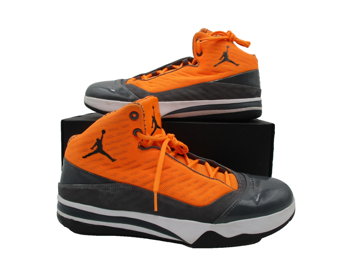 Jordan Shoes Men Sz 11.5 Orange Gray High Top Basketball Sneakers 580590801 1H50