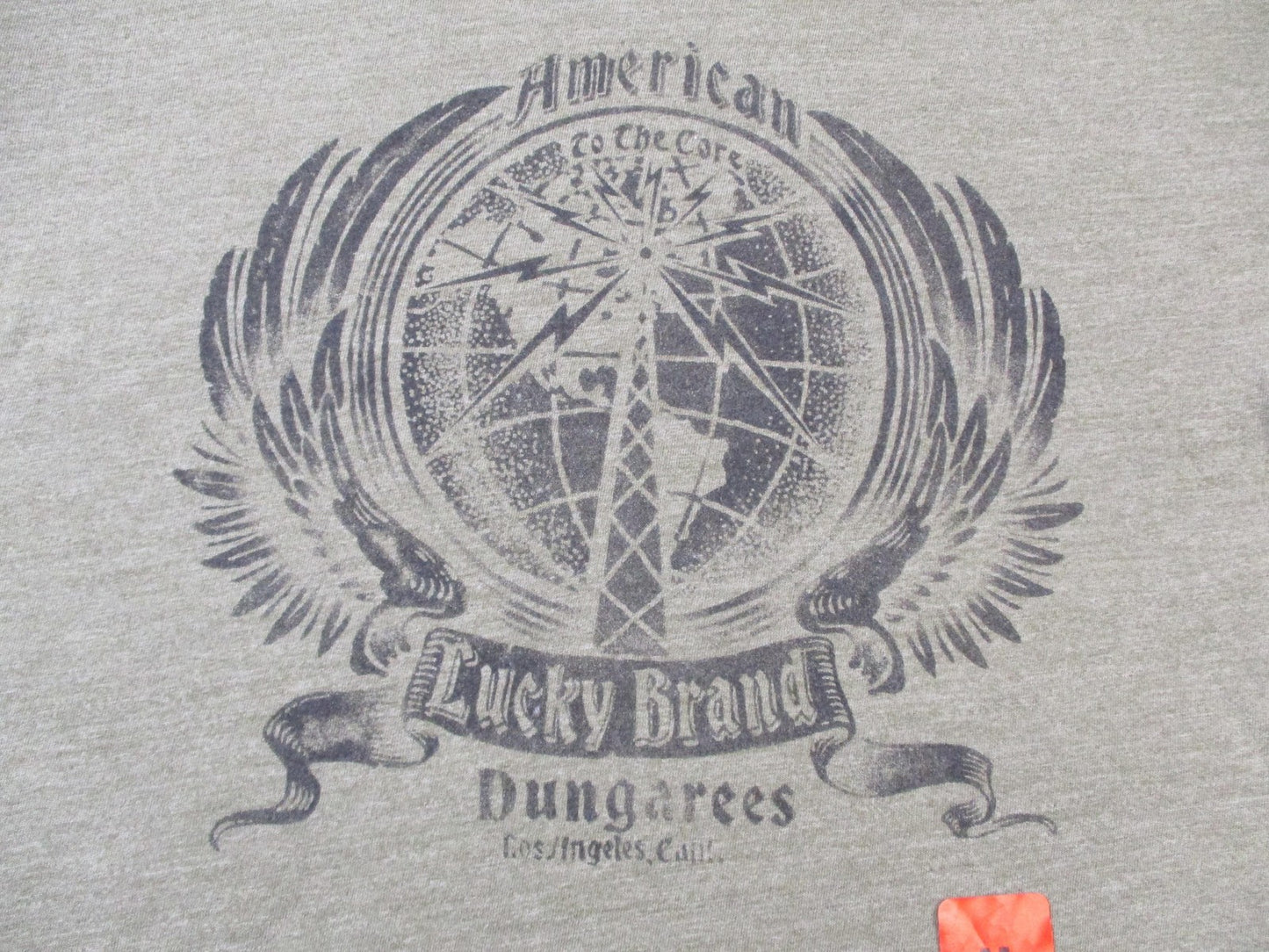 Lucky Brand Shirt Mens Medium Green American To The Core Dungarees Graphic Tee3