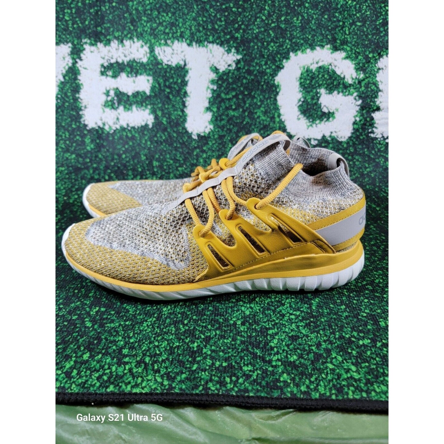 Adidas Mens Tubular Nova BB8407 'Yellow White' Lace Up Sneaker Shoes Sz 12