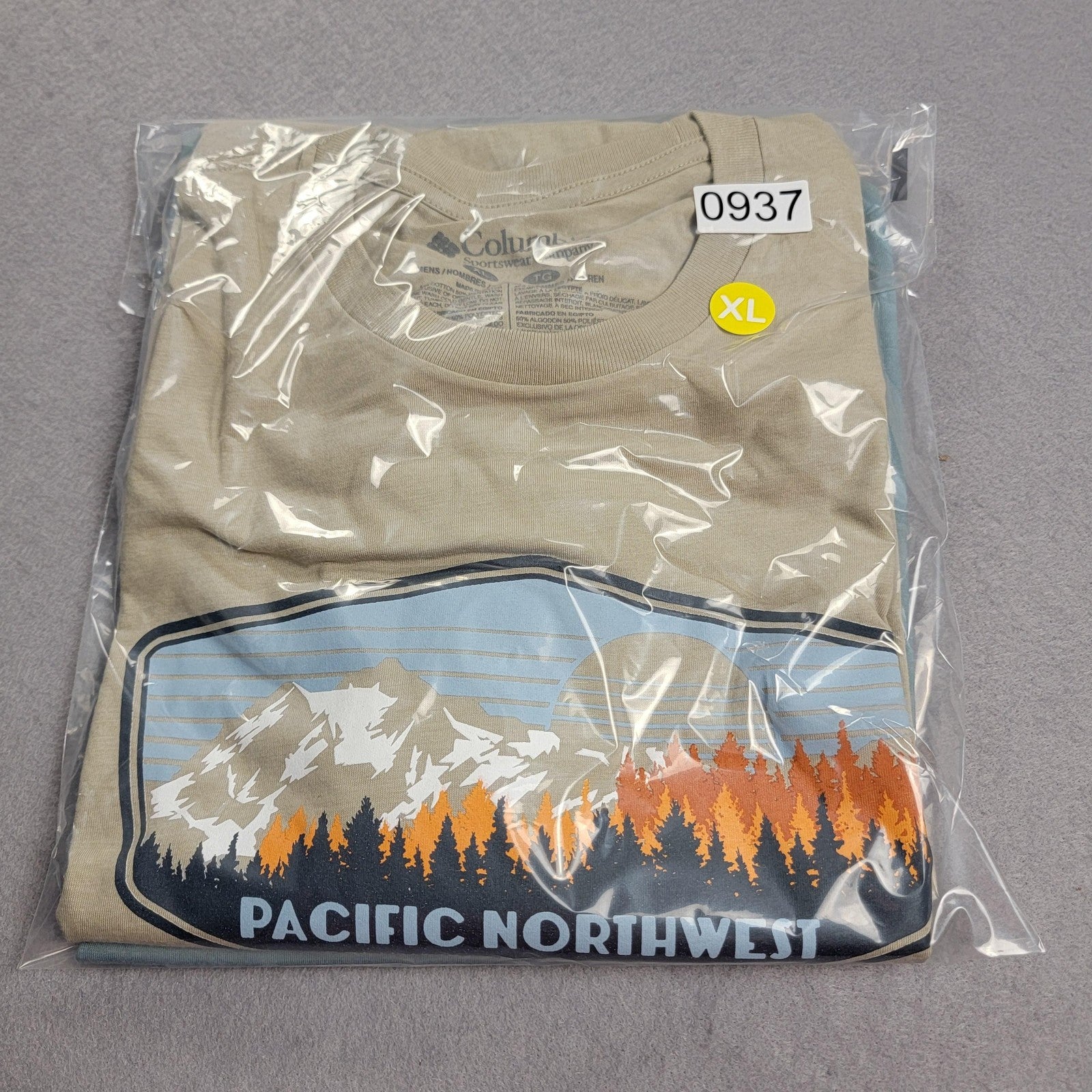 Columbia Shirt Mens XL Pacific Northwest Hiking Outdoor Tee Snoqualmie Falls 93712
