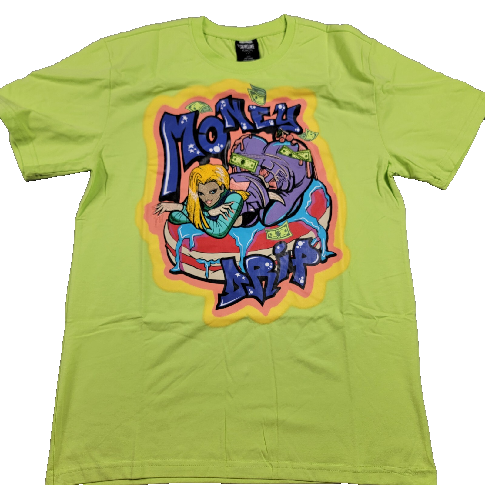 New Genuine Authentic Tee Shirt Bundle 'Money Drip' and 'Big Checks' Sz M