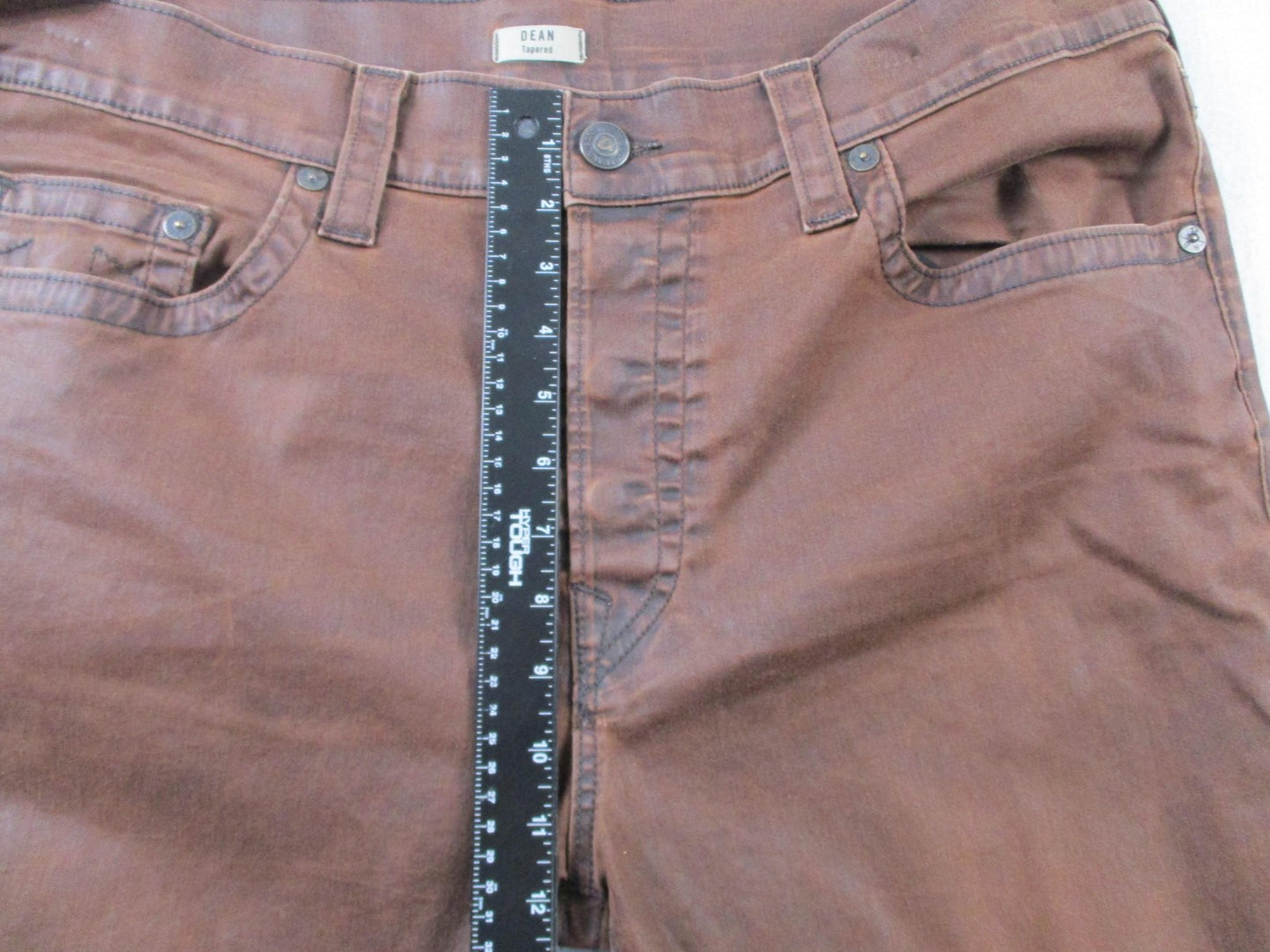 True Religion Dean Jeans Mens 40x32 Brown Tapered Slim Stretch Denim USA 143611