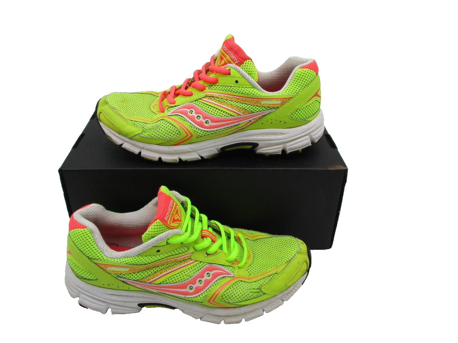 Saucony Cohesion 9 Shoes Womens Size 10 Neon Green Pink Running S1526226 (1G7)2