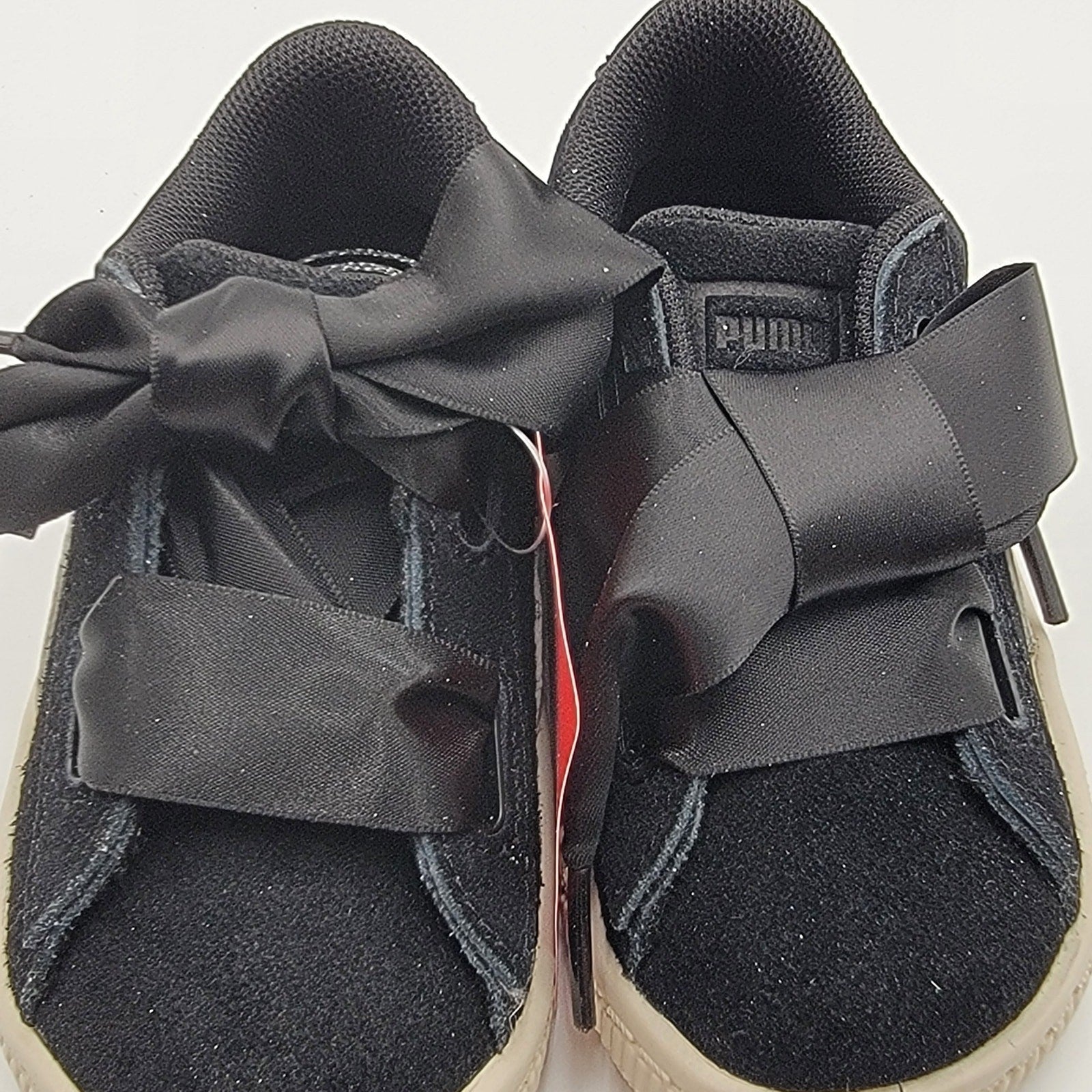 Puma Suede Heart Jewel Inf 'Black White' Sz 6C 365140034