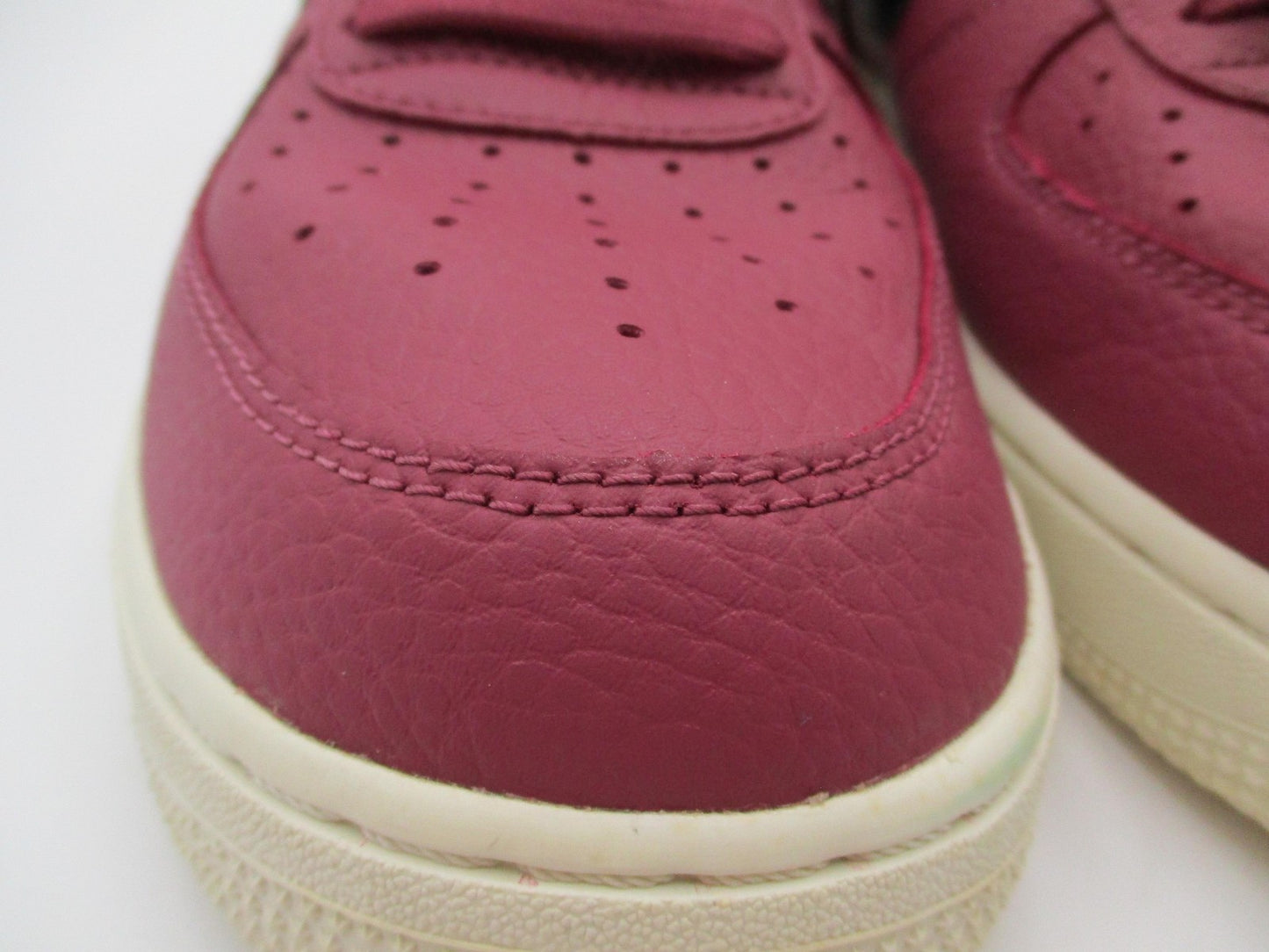 Nike Air Force 1 Low Shoes Mens Sz 9.5 Red Black Leather Low Top AA4083-601 1U510