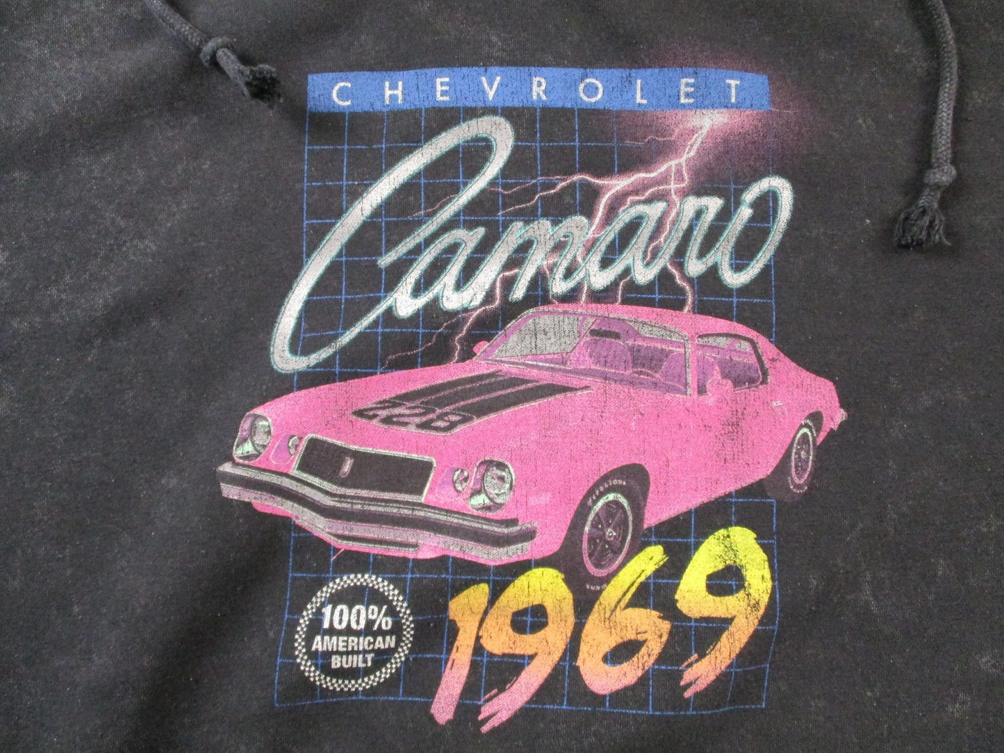 Chemistry Hoodie Mens Large Black Fleece Sweatshirt "1969" Camaro Retro Graphic3