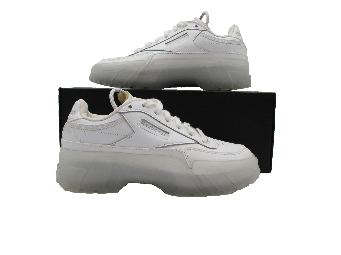 Reebok Club C Cardi B Shoes Women Size 5.5 White Platform Chunky Sole GX5098 1F10