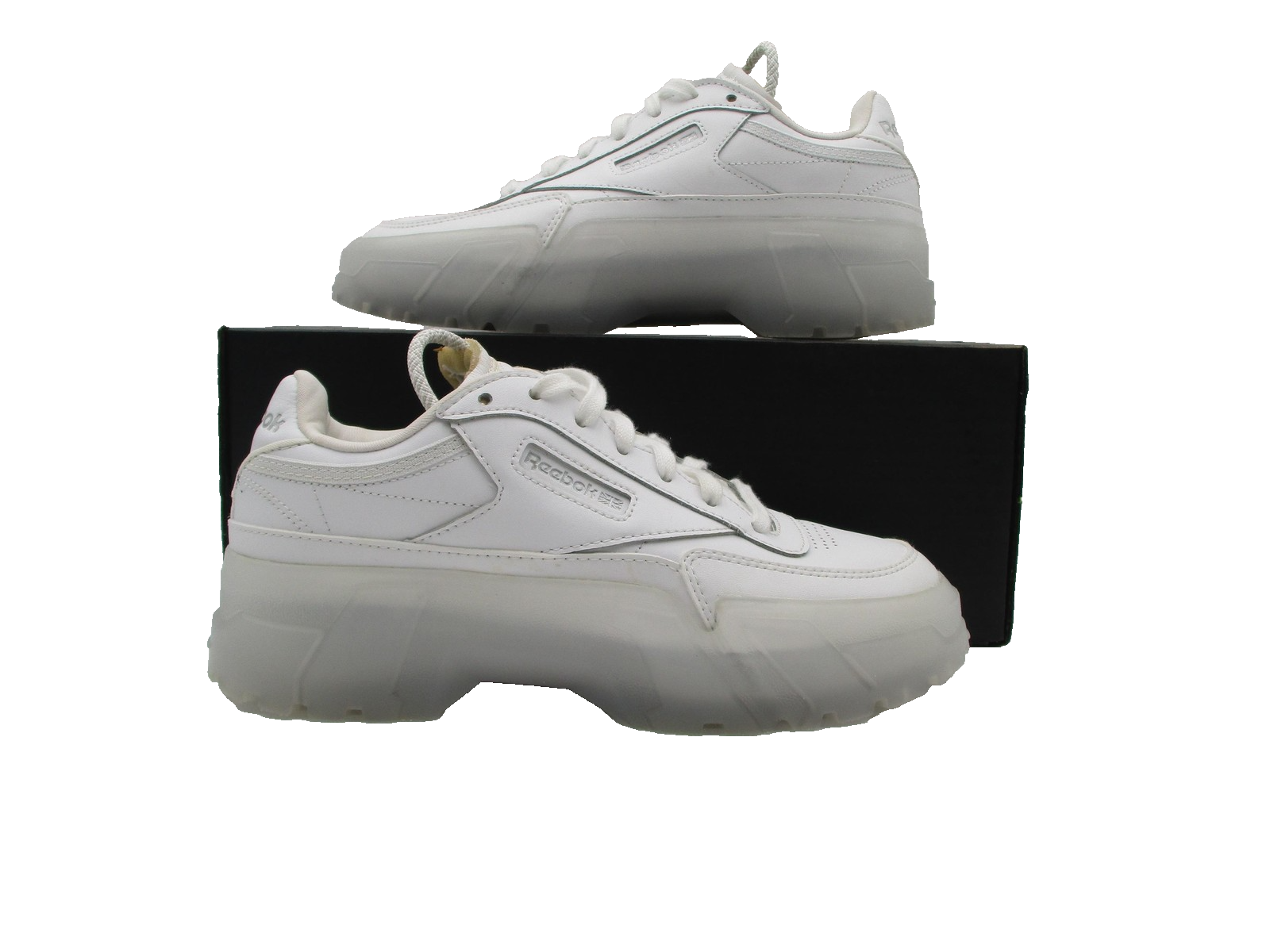 Reebok Club C Cardi B Shoes Women Size 5.5 White Platform Chunky Sole GX5098 1F10