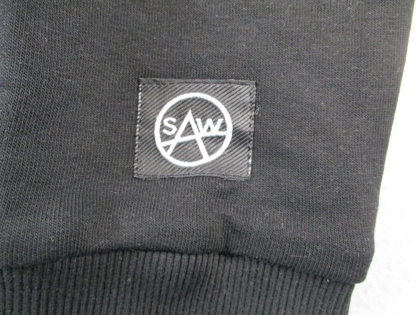 SAW Sweatshirt Mens Large Purple Black White Pullover Fleece Colorblock Crewneck3