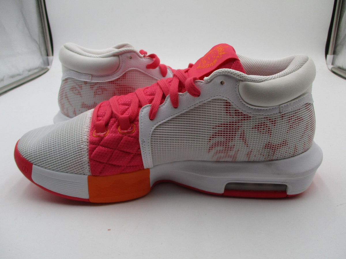 Nike LeBron Shoes Mens Size 11.5 White Pink Mid Top Basketball FB2239-10411