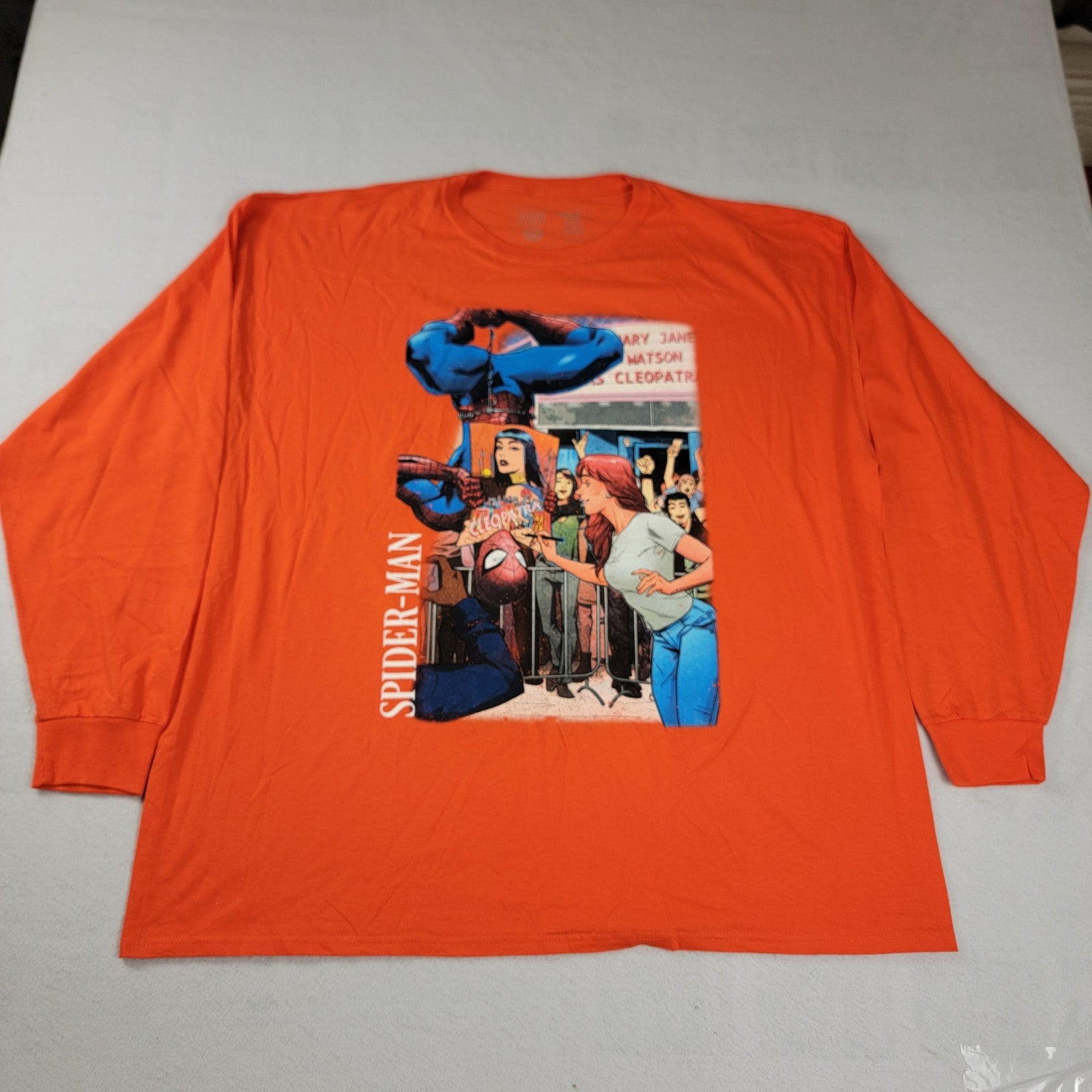 2 Pack Mens 3XL Long Sleeve Tees Marvel SpiderMan Orange & Black NASA
