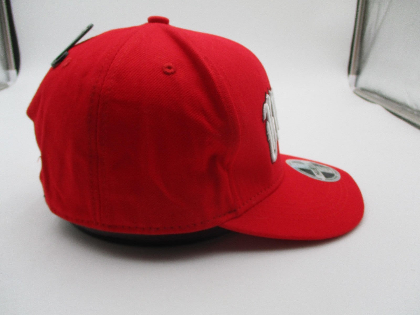 Hustle Blessed Hat Cap Snap Back Mens One Size Red Gothic Script Embroidered8