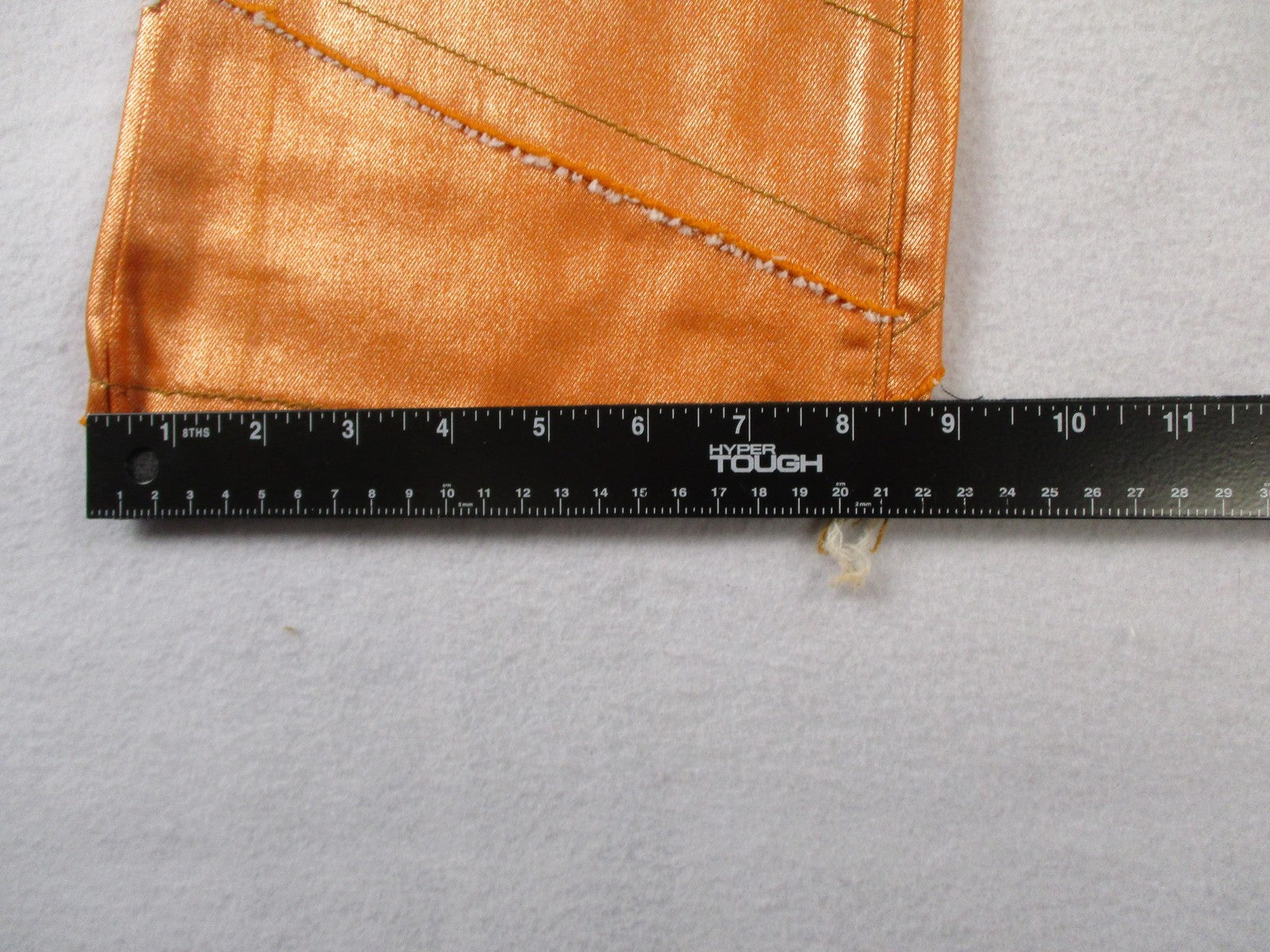 Golden Jeans Mens 34 Orange Metallic Flare Distressed Stretch Denim USA 143711