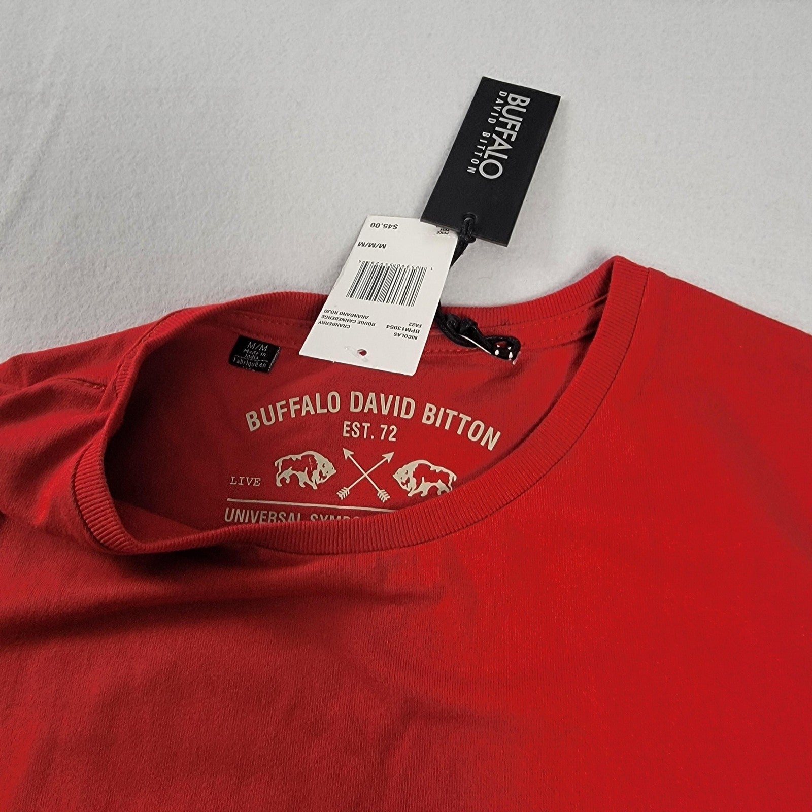 Buffalo David Bitton Shirt Mens Medium Cranberry Red Nicolas T New With Tags 6457
