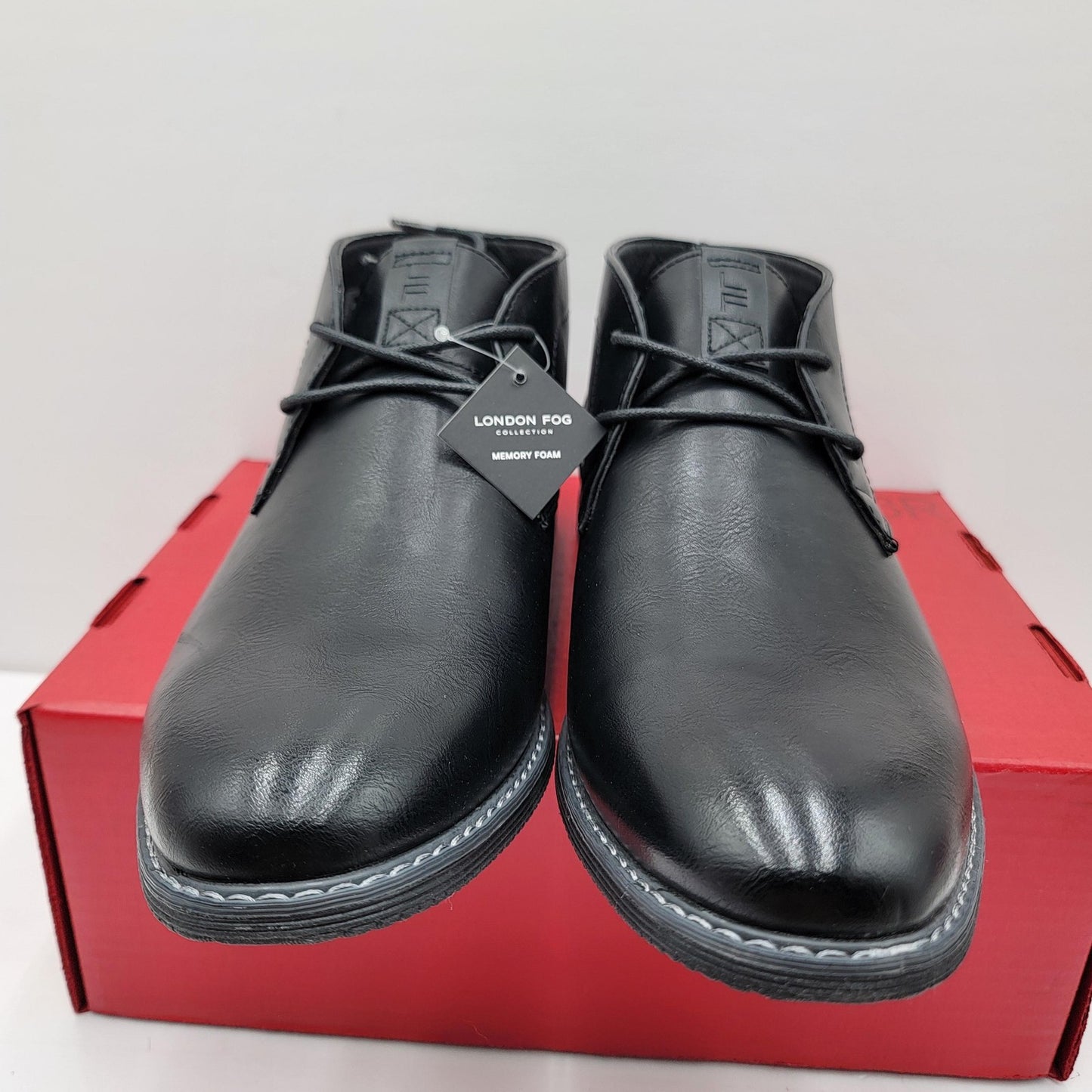London Fog Blackburn Shoes Mens Size 11 Black Memory Foam Comfort Dress Boots3