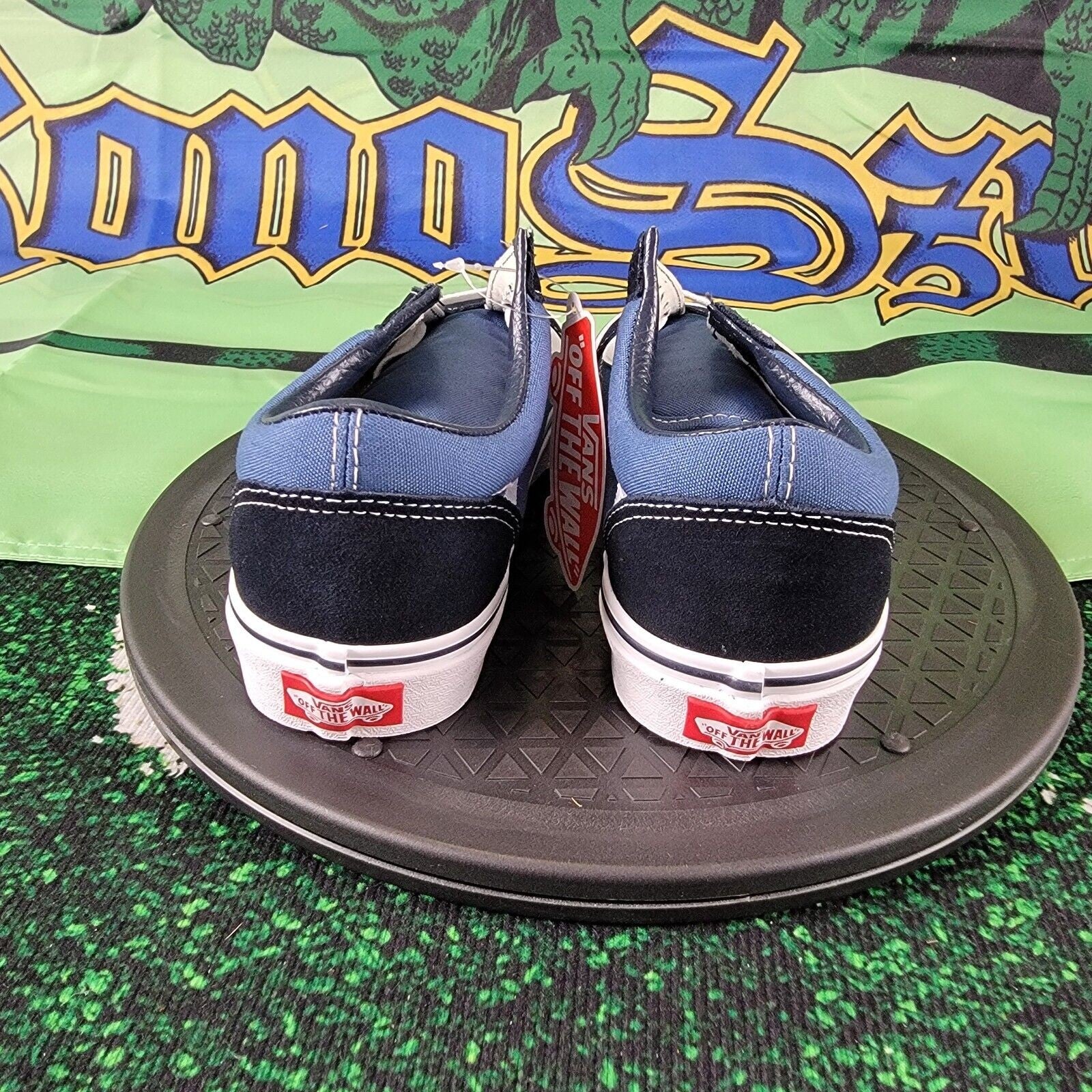 VANS Old Skool Navy Blue Canvas Suede Skateboard Sneakers Sz 5.5M 7W VN000D3HNVY2