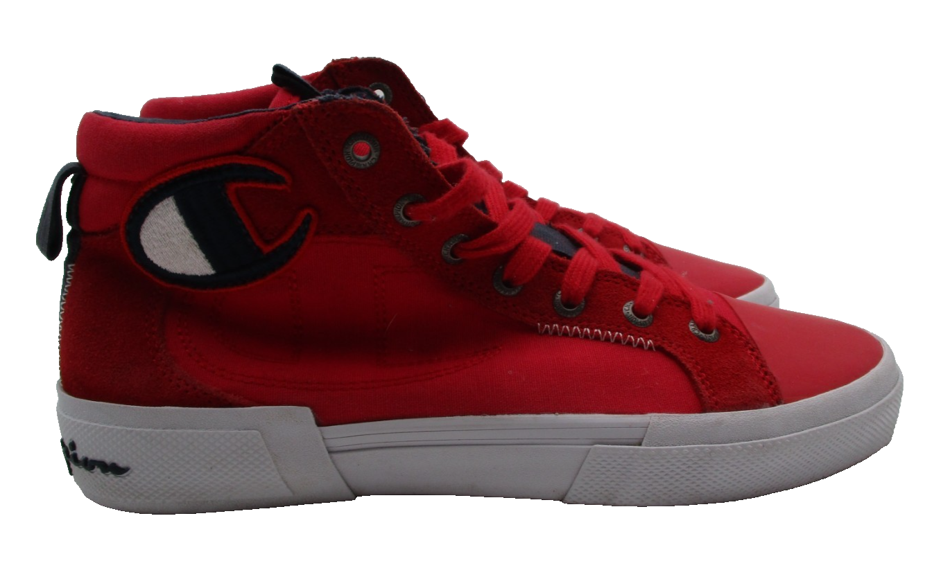 Champion Freshman Mid Top Sneaker Red Navy Youth 6.5Y Womens 8 Pre-Owned3