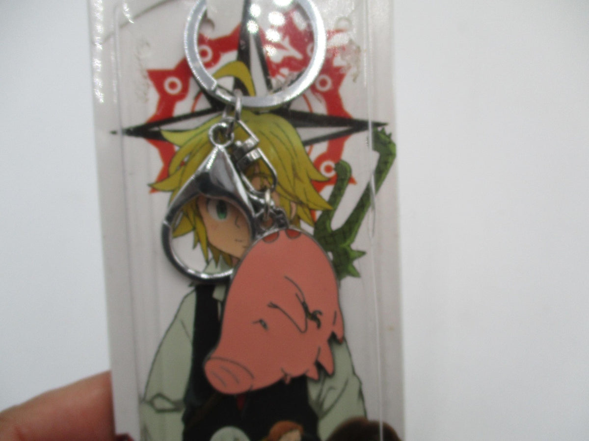 The Seven Deadly Sins Meliodas Hawk Pink Pig Clip-On Metal PVC Keychain Anime4