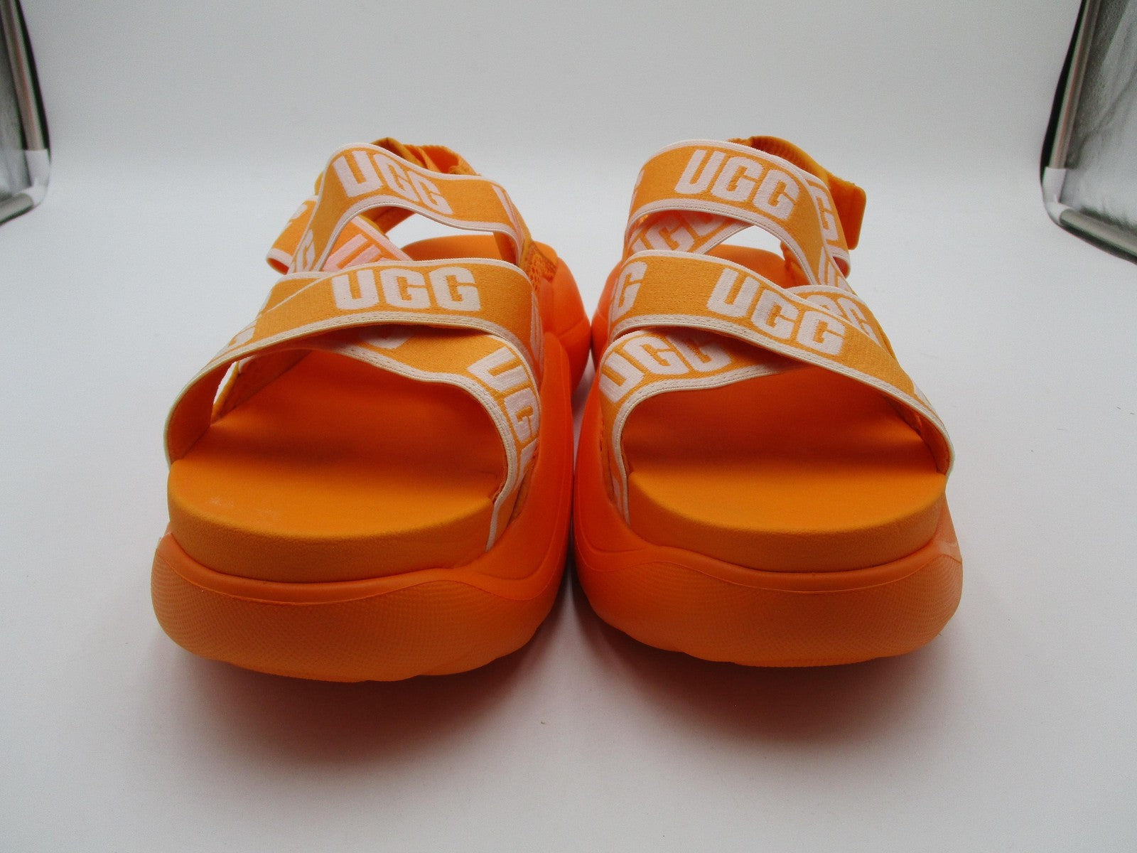 UGG 1110090 Shoes Womens Size 10 41 Orange Logo Strappy Platform Wedge Sandals1