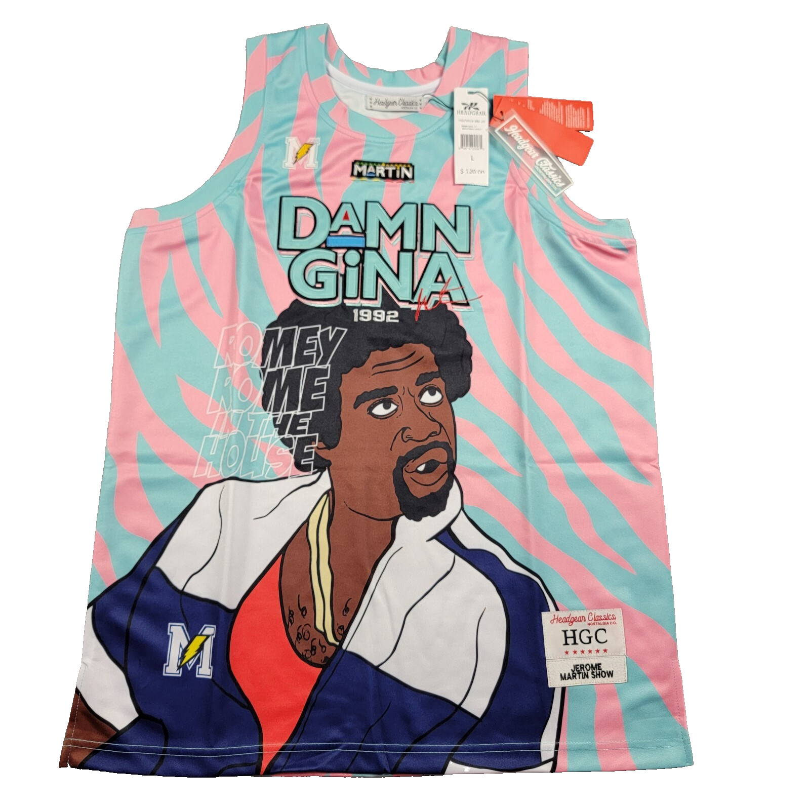 Headgear Classics Martin TV Show DAMN GINA BASKETBALL JERSEY L NWT