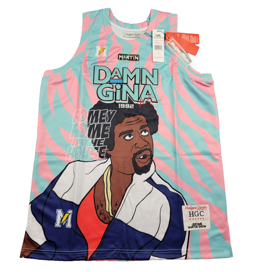 Headgear Classics Martin TV Show DAMN GINA BASKETBALL JERSEY L NWT