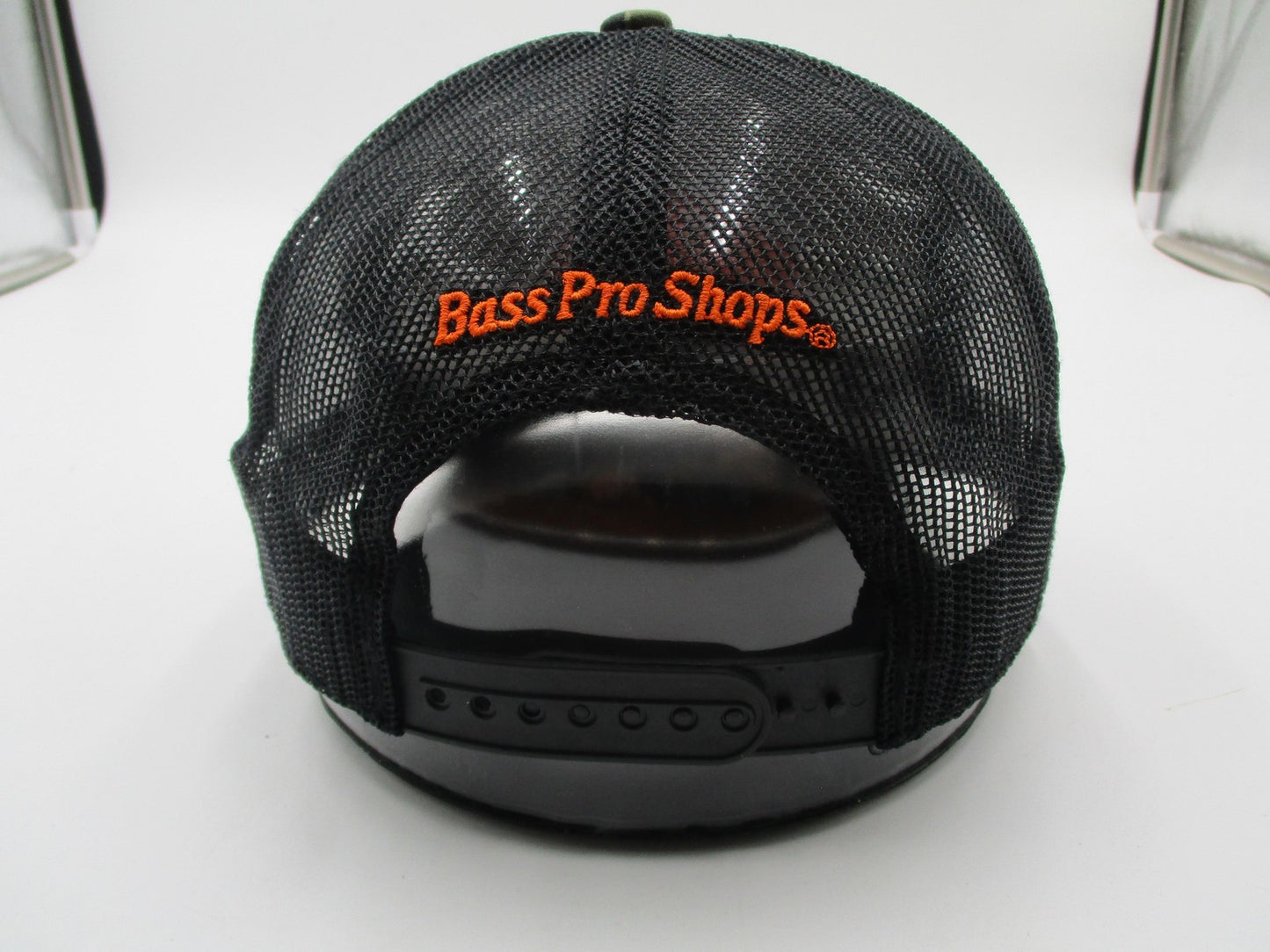 Bass Pro Shops Hat Cap Snap Back One Size Green Camo Trucker Mesh Patch Mens5