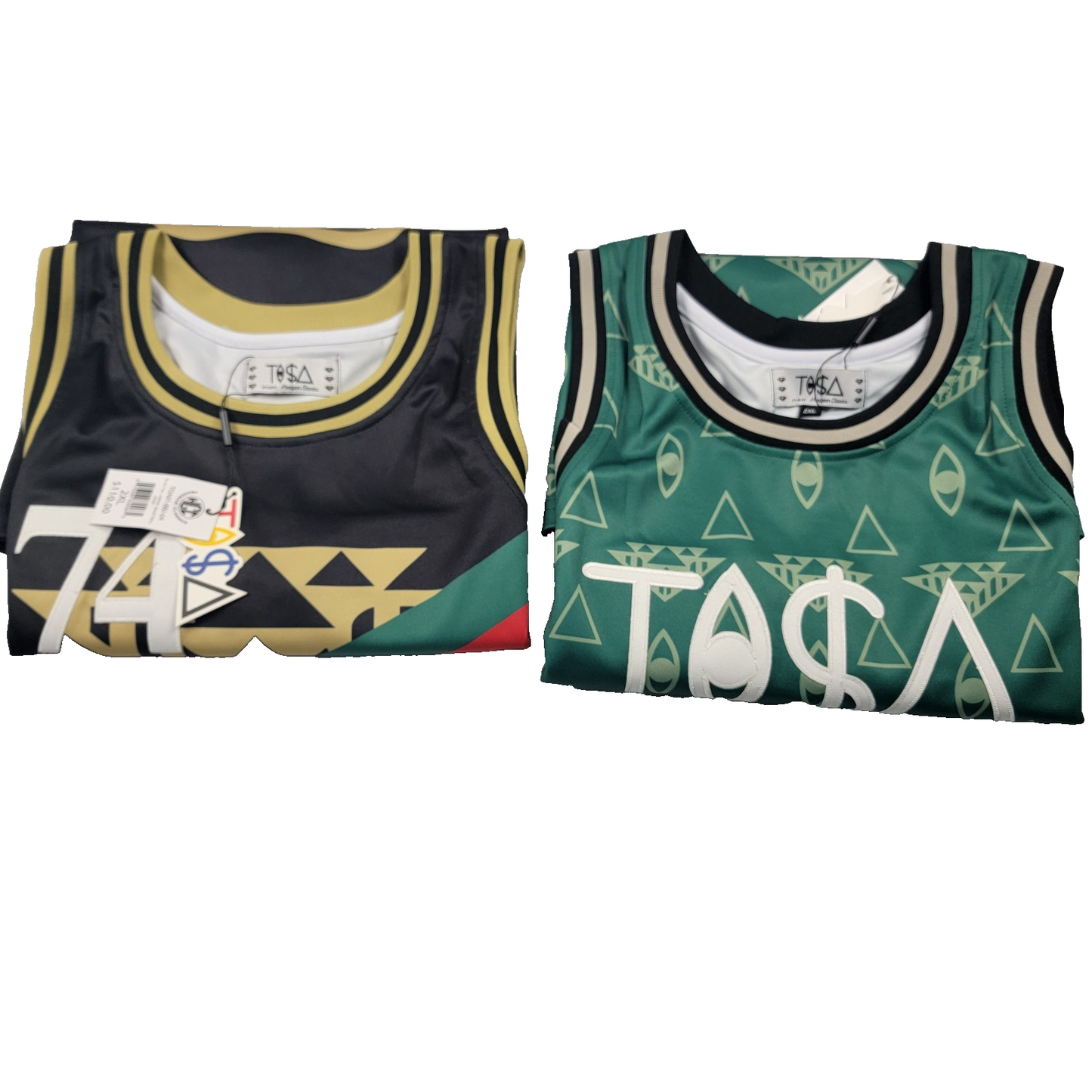 Headgear Classics TISA Basketball Jersey 2Pack XXL Black & Green NWT 74